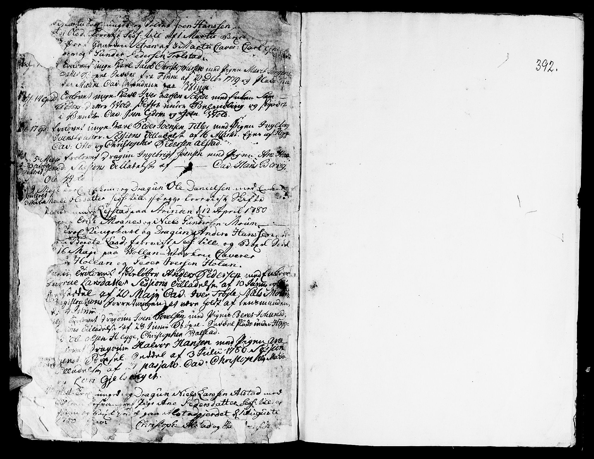 Ministerialprotokoller, klokkerbøker og fødselsregistre - Nord-Trøndelag, SAT/A-1458/709/L0057: Parish register (official) no. 709A05, 1755-1780, p. 392
