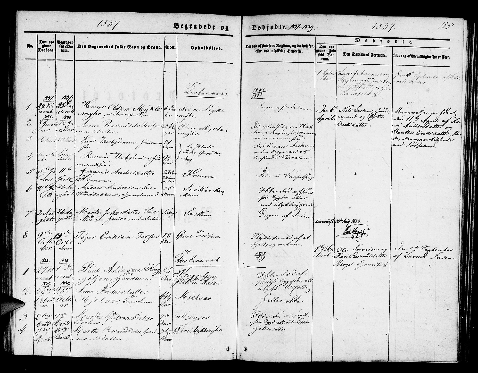 Jostedal sokneprestembete, SAB/A-80601/H/Haa/Haaa/L0004: Parish register (official) no. A 4, 1837-1848, p. 105