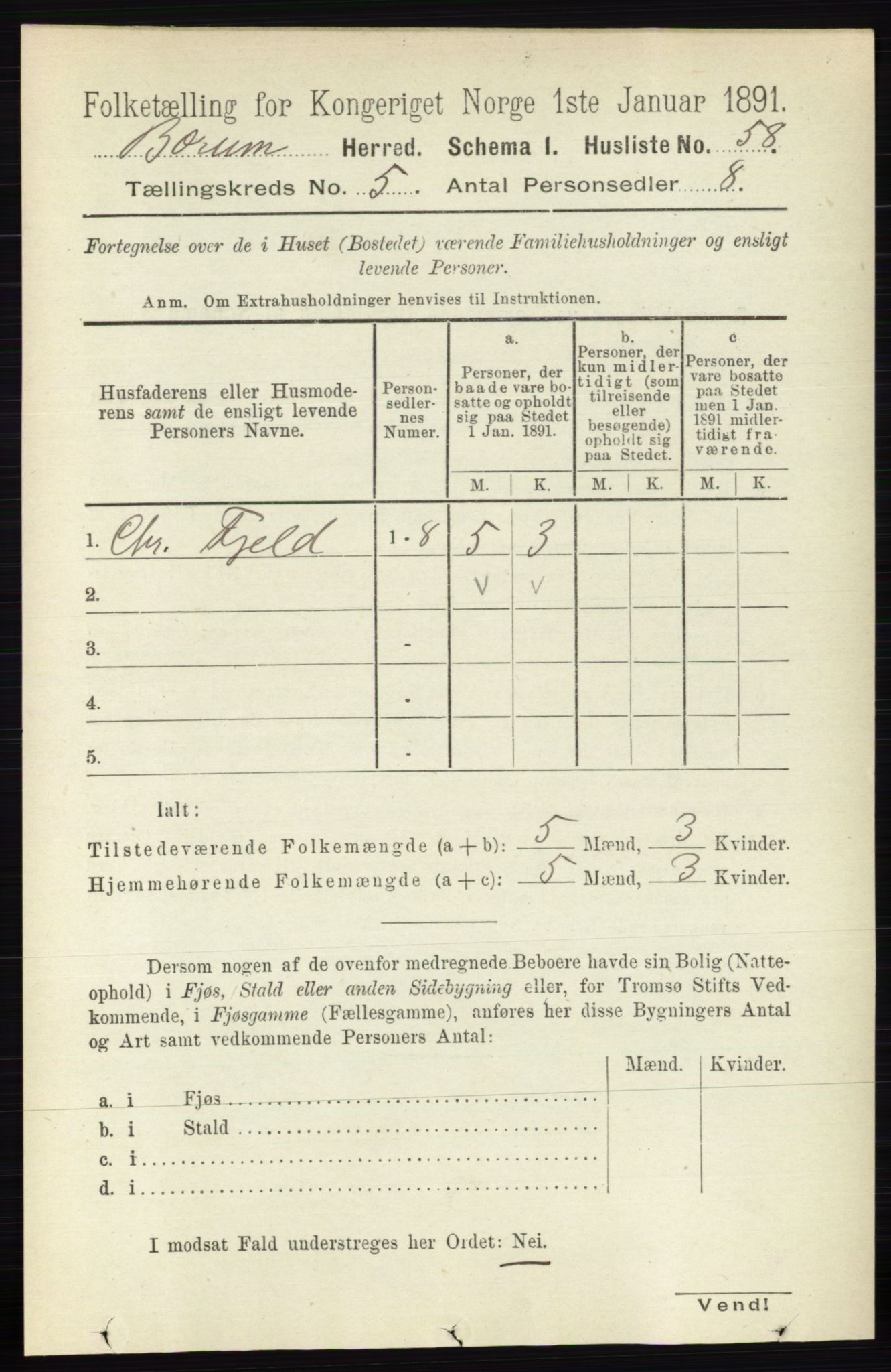 RA, 1891 census for 0219 Bærum, 1891, p. 2994