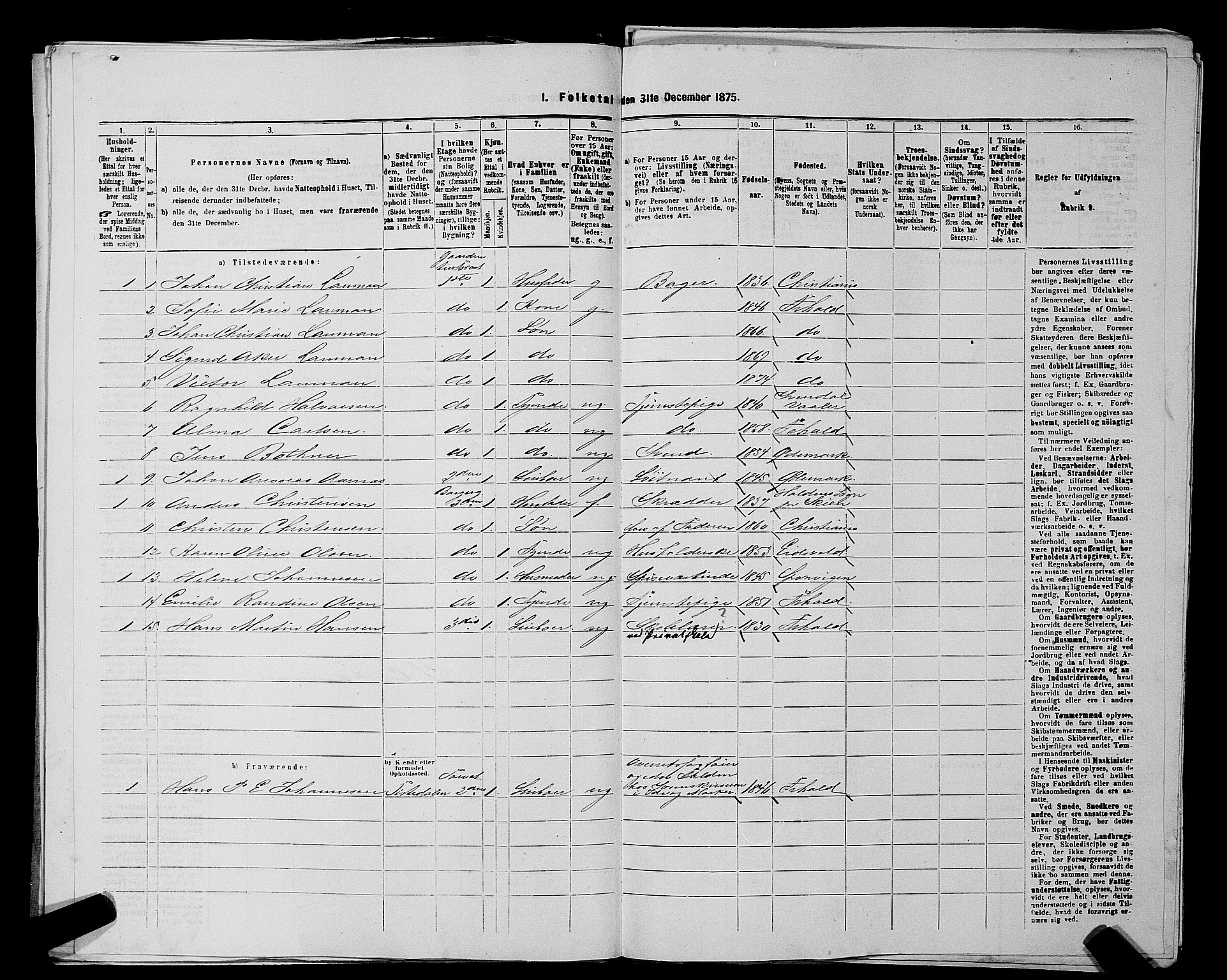 RA, 1875 census for 0101P Fredrikshald, 1875, p. 526