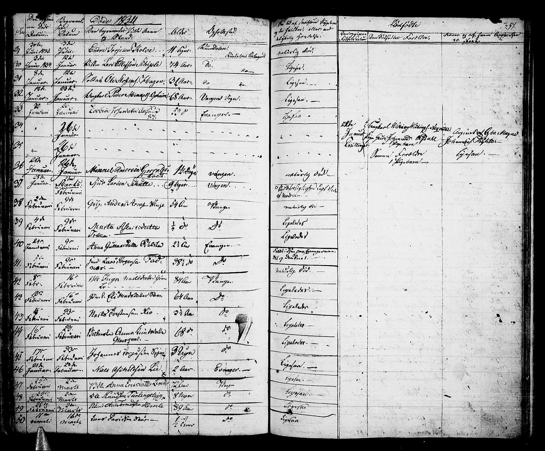 Voss sokneprestembete, AV/SAB-A-79001/H/Haa: Parish register (official) no. A 12, 1823-1837, p. 351