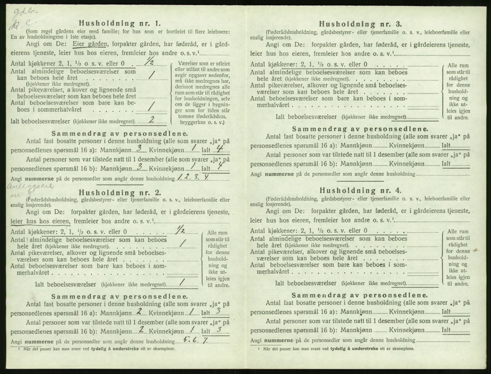 SAT, 1920 census for Volda, 1920, p. 1065