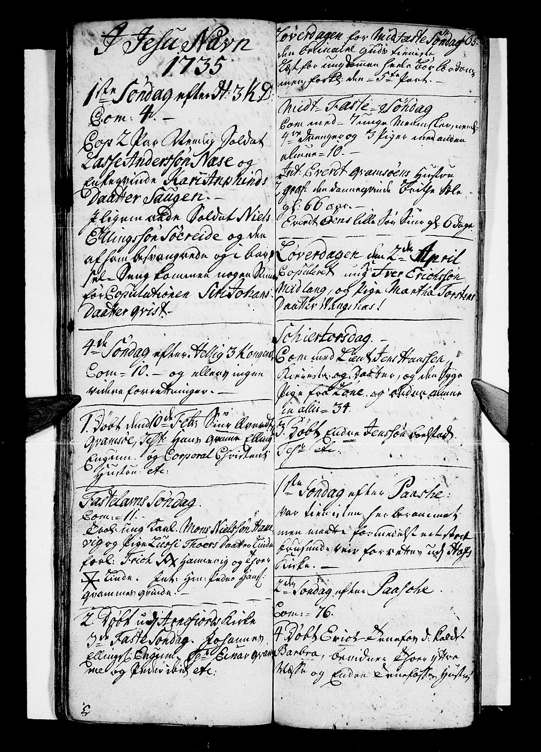 Vik sokneprestembete, AV/SAB-A-81501/H/Haa/Haaa/L0001: Parish register (official) no. A 1 / 4, 1727-1740, p. 165