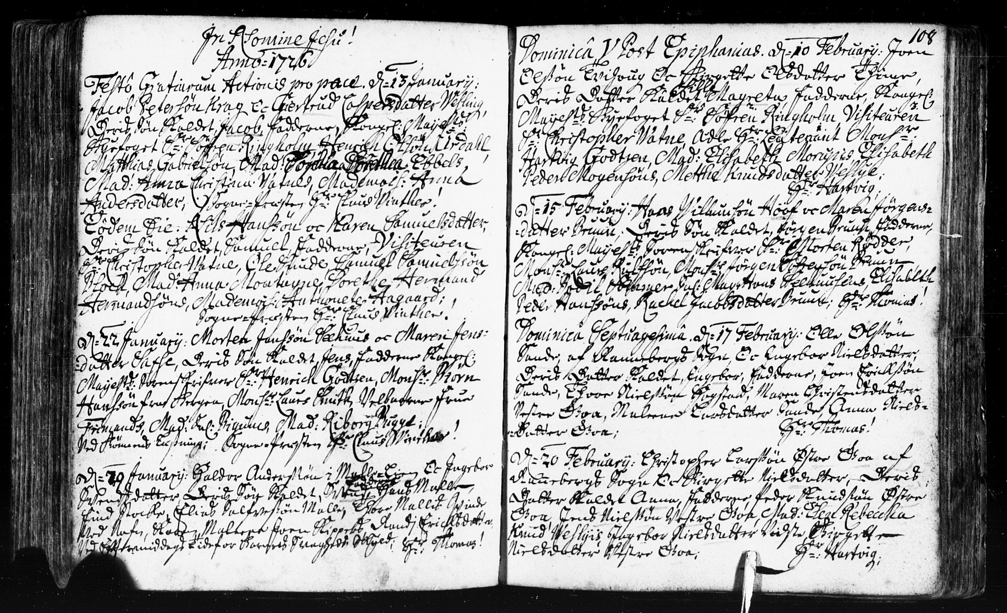 Domkirken sokneprestkontor, SAST/A-101812/001/30/30BB/L0002: Parish register (copy) no. B 2, 1714-1733, p. 108