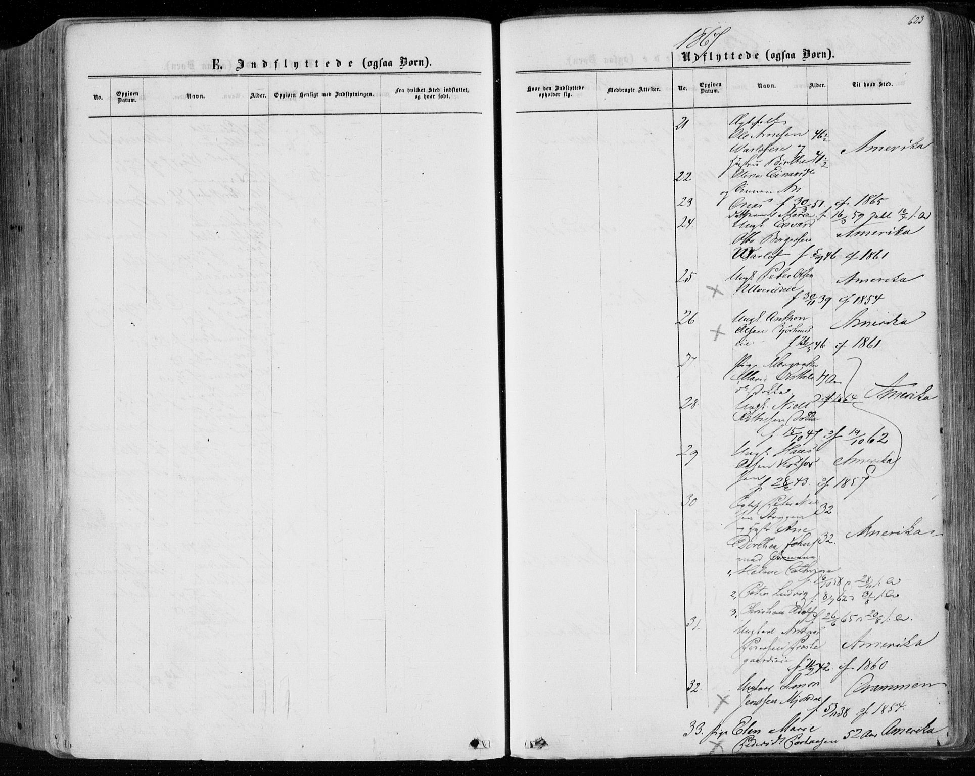 Eiker kirkebøker, AV/SAKO-A-4/F/Fa/L0016: Parish register (official) no. I 16, 1860-1868, p. 623