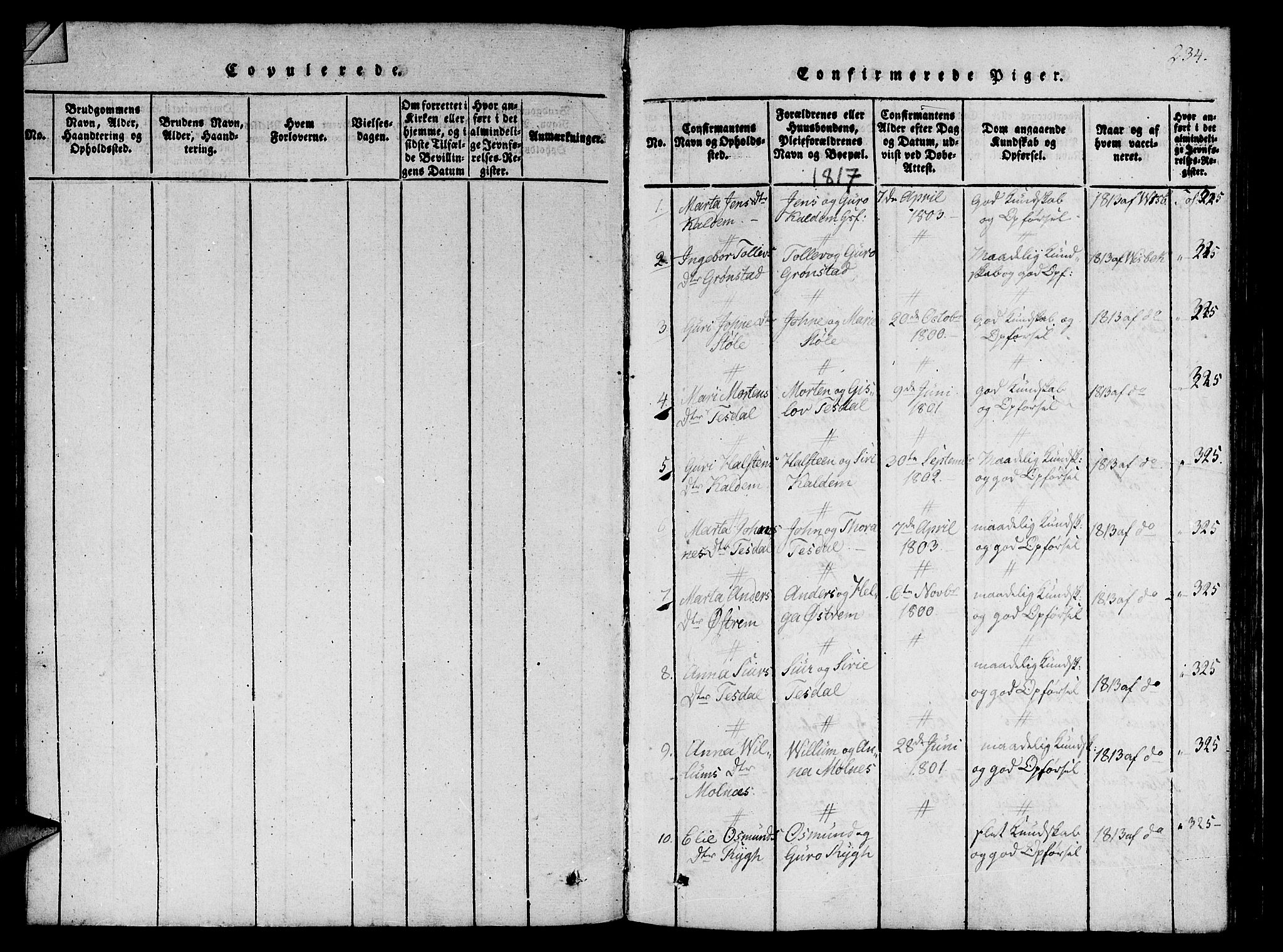 Etne sokneprestembete, SAB/A-75001/H/Haa: Parish register (official) no. A 6, 1815-1831, p. 234