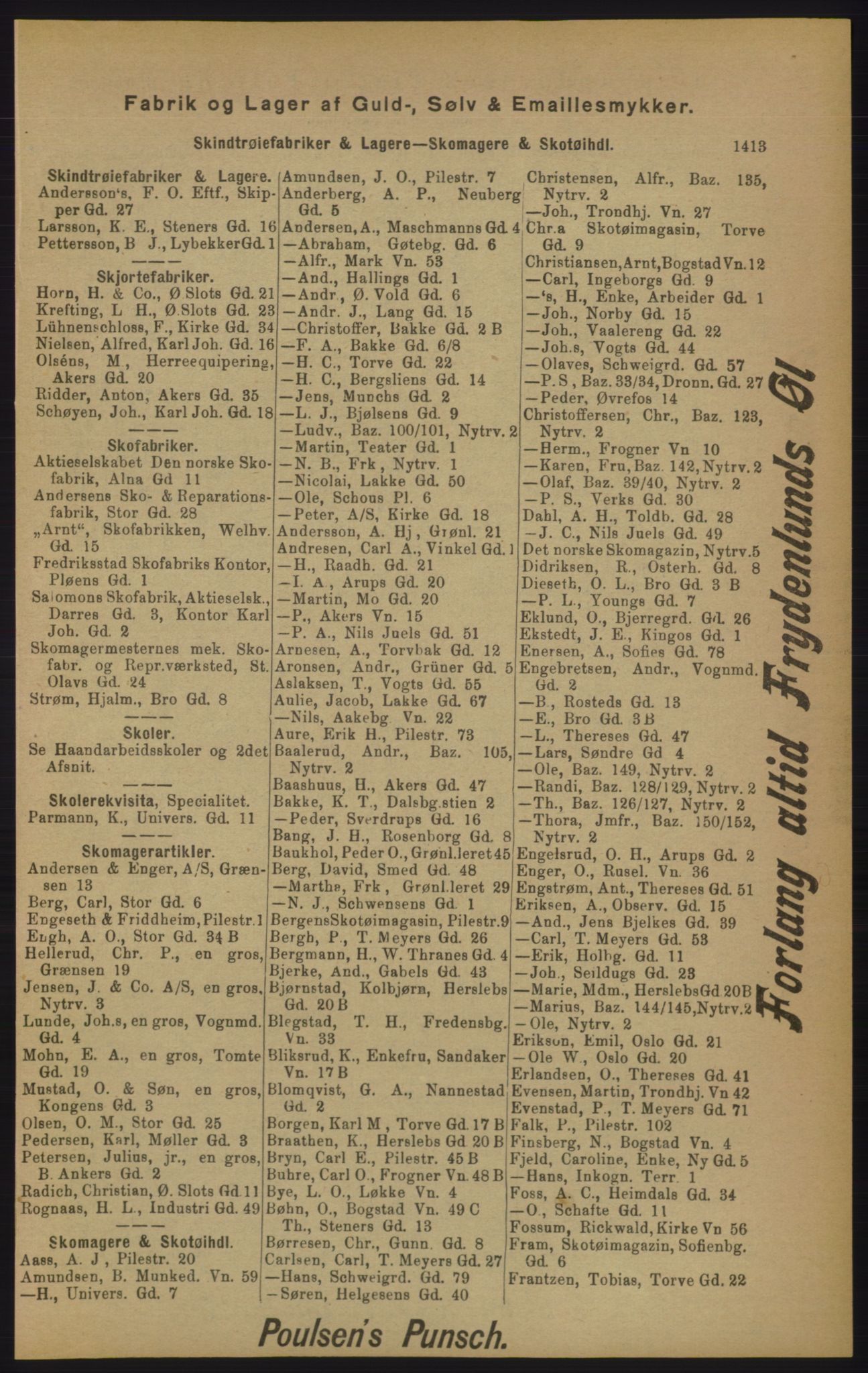 Kristiania/Oslo adressebok, PUBL/-, 1905, p. 1413