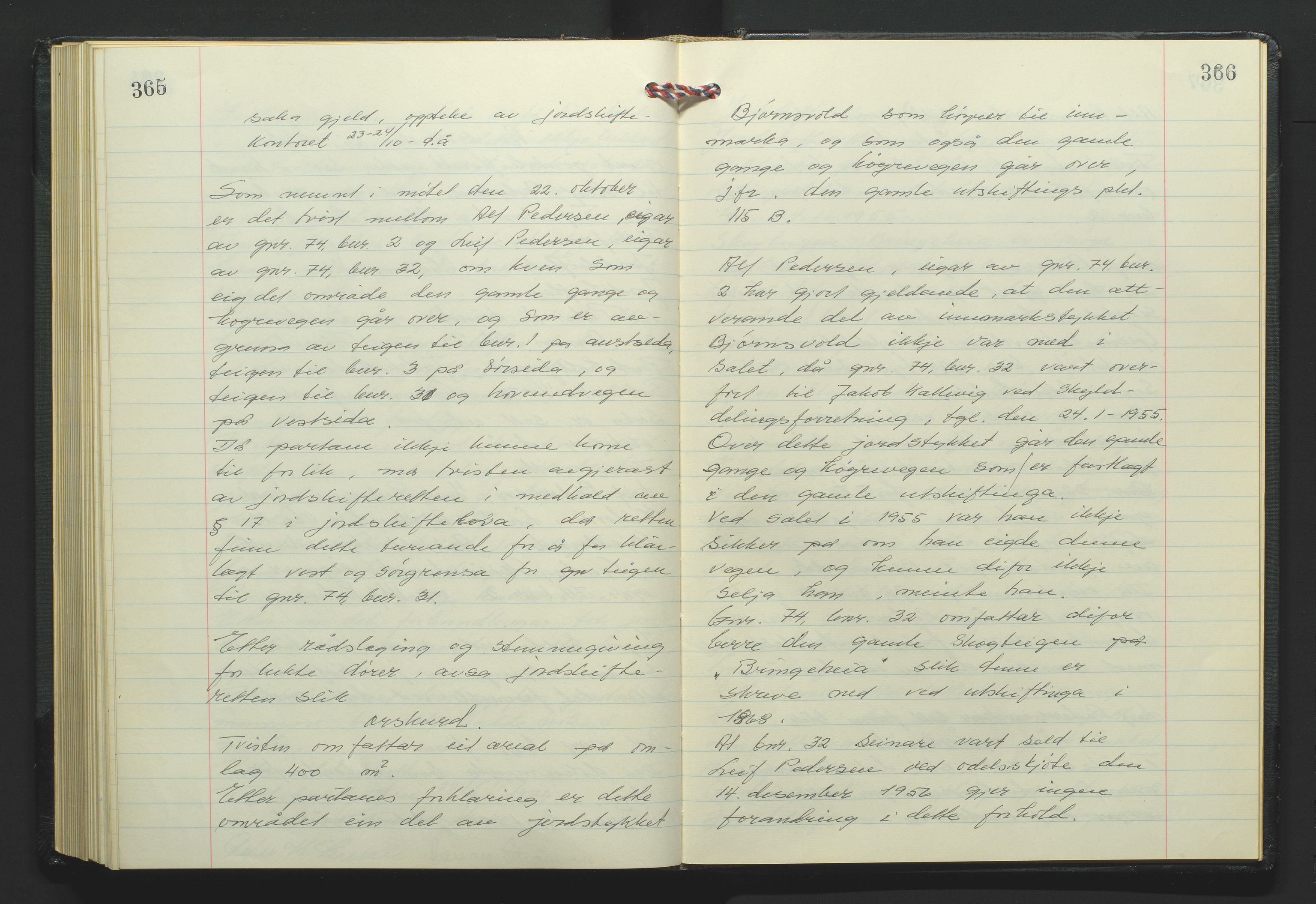 Marnar jordskifterett, AV/SAK-1541-0006/F/Fa/L0004: Jordskifterettsbok Kristiansand domssokn (Kr4), 1969-1974, p. 365-366
