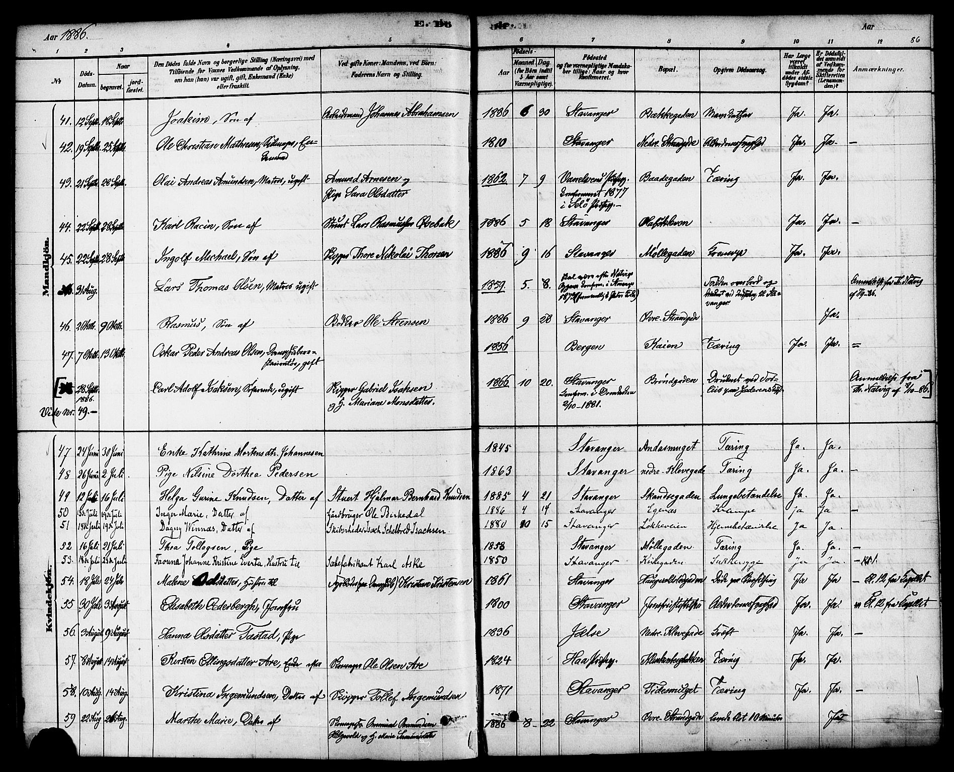 Domkirken sokneprestkontor, AV/SAST-A-101812/001/30/30BA/L0027: Parish register (official) no. A 26, 1878-1896, p. 86