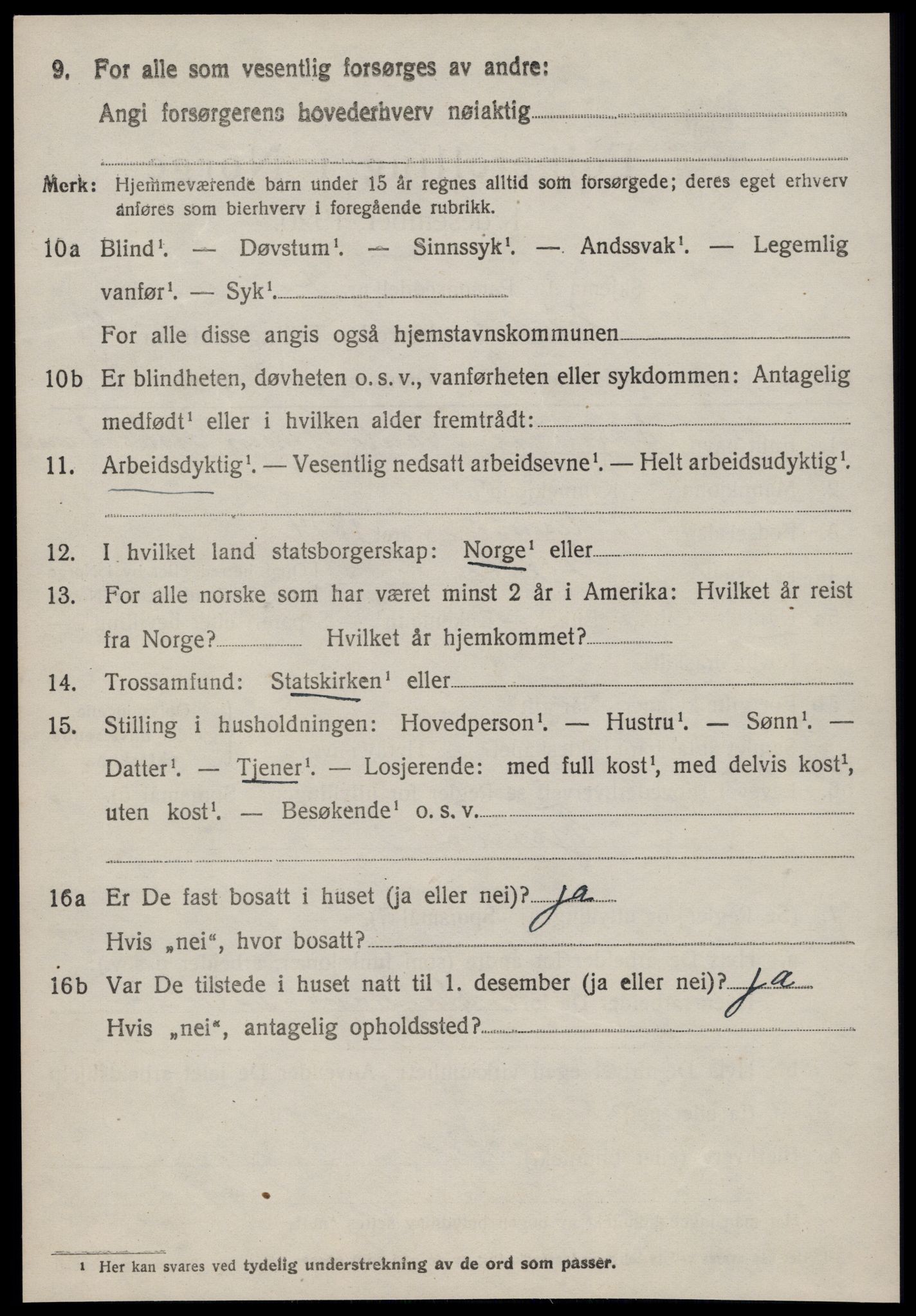 SAT, 1920 census for Giske, 1920, p. 1695