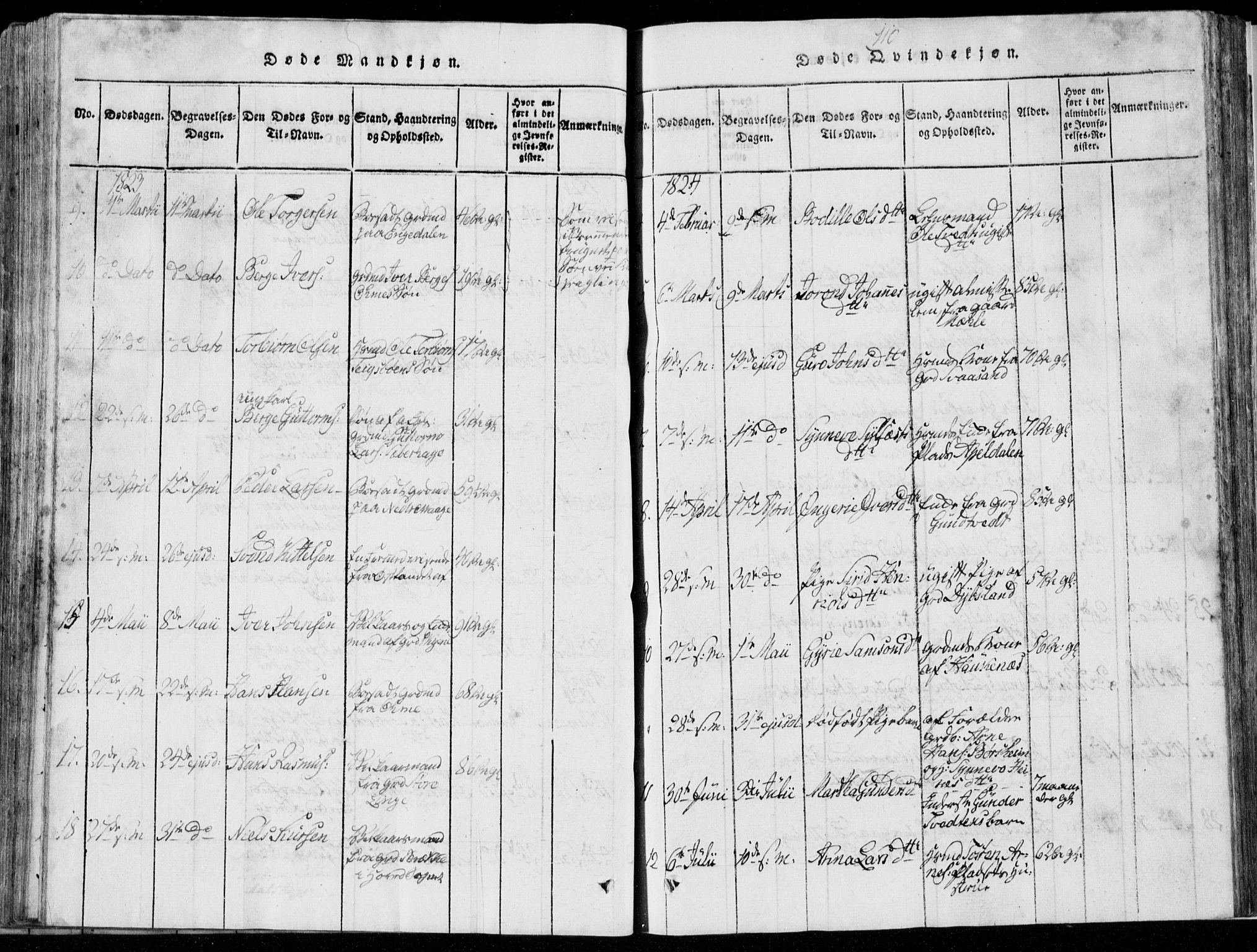 Strandebarm sokneprestembete, AV/SAB-A-78401/H/Hab: Parish register (copy) no. A  1, 1816-1826, p. 110