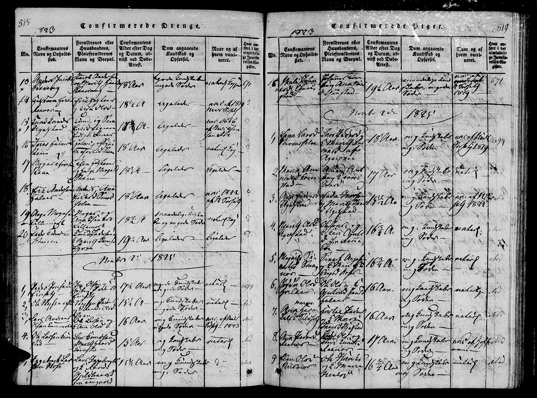 Ministerialprotokoller, klokkerbøker og fødselsregistre - Møre og Romsdal, SAT/A-1454/568/L0800: Parish register (official) no. 568A09 /3, 1820-1830, p. 518-519