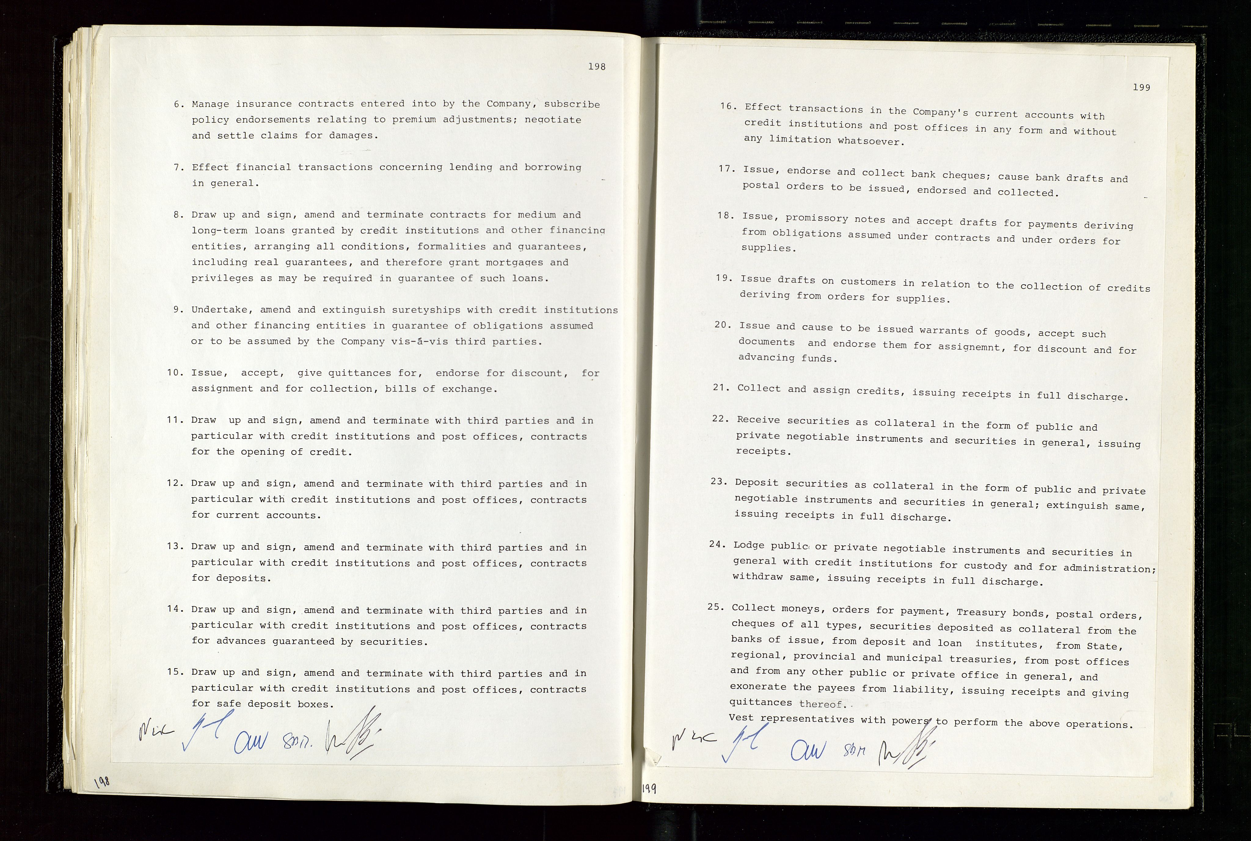 Pa 1583 - Norsk Agip AS, AV/SAST-A-102138/A/Aa/L0003: Board of Directors meeting minutes, 1979-1983, p. 198-199