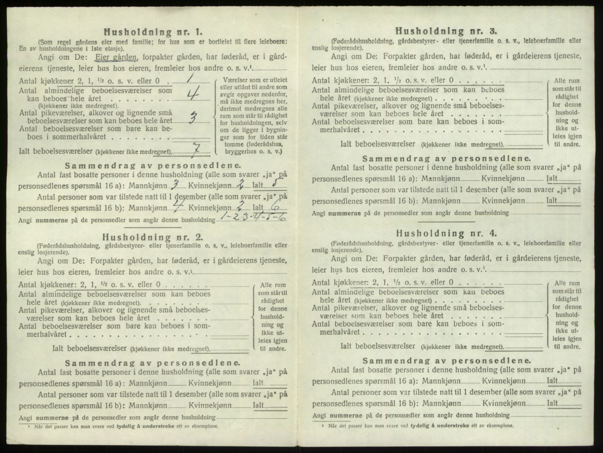 SAO, 1920 census for Torsnes, 1920, p. 243