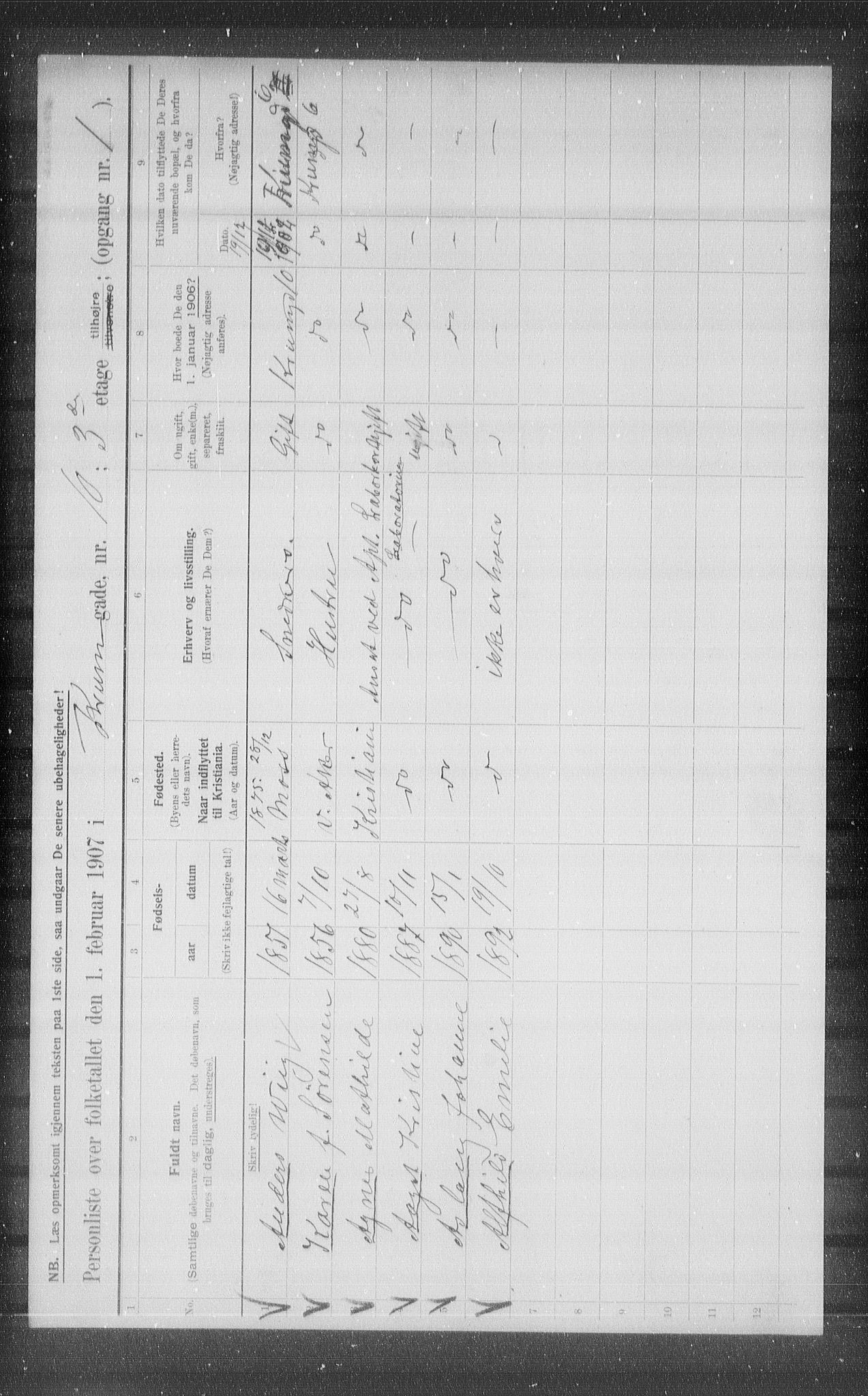 OBA, Municipal Census 1907 for Kristiania, 1907, p. 28042