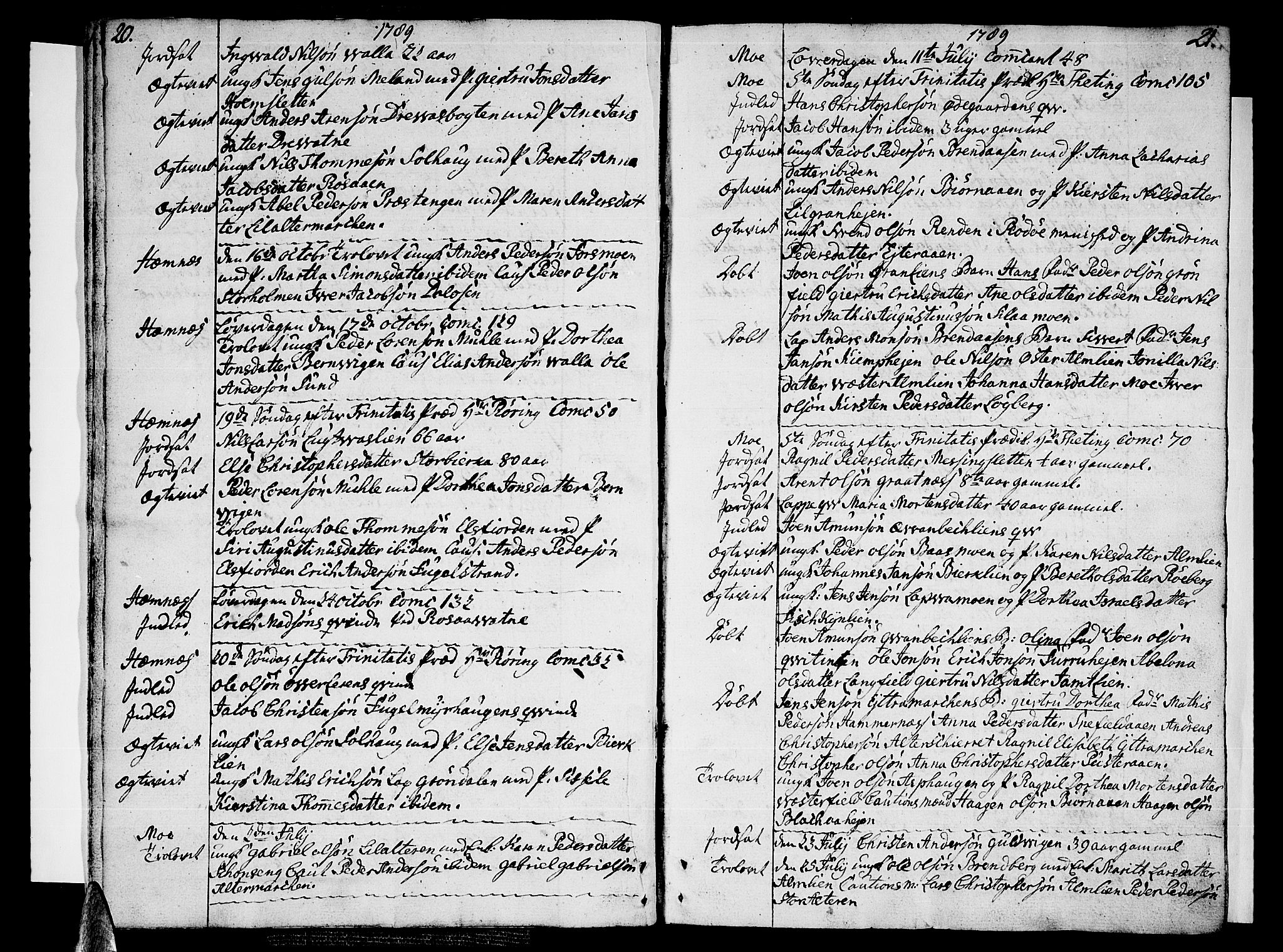 Ministerialprotokoller, klokkerbøker og fødselsregistre - Nordland, AV/SAT-A-1459/825/L0349: Parish register (official) no. 825A05 /1, 1789-1806, p. 20-21