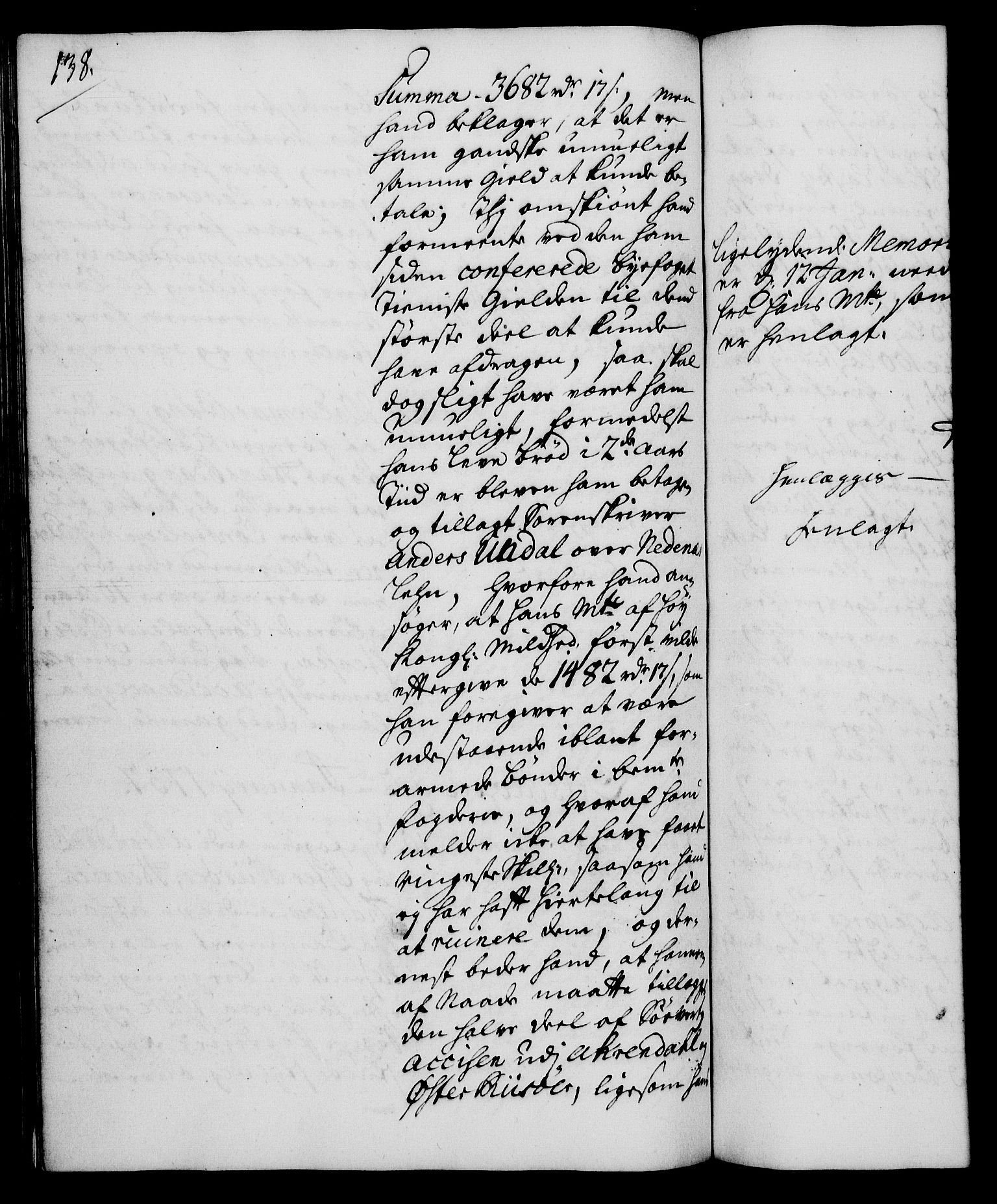 Rentekammeret, Kammerkanselliet, RA/EA-3111/G/Gh/Gha/L0019: Norsk ekstraktmemorialprotokoll (merket RK 53.64), 1736-1737, p. 138