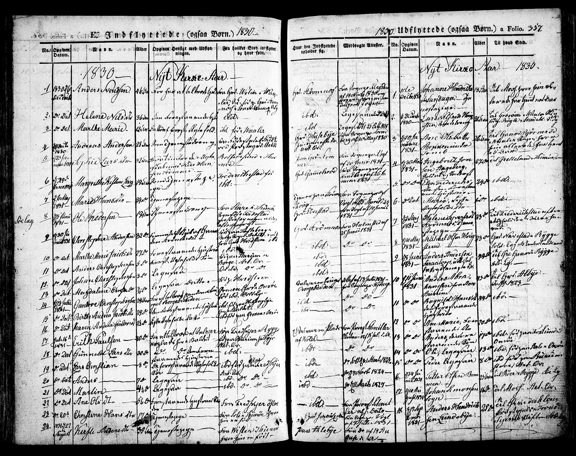 Råde prestekontor kirkebøker, AV/SAO-A-2009/F/Fa/L0005: Parish register (official) no. 5, 1830-1853, p. 357