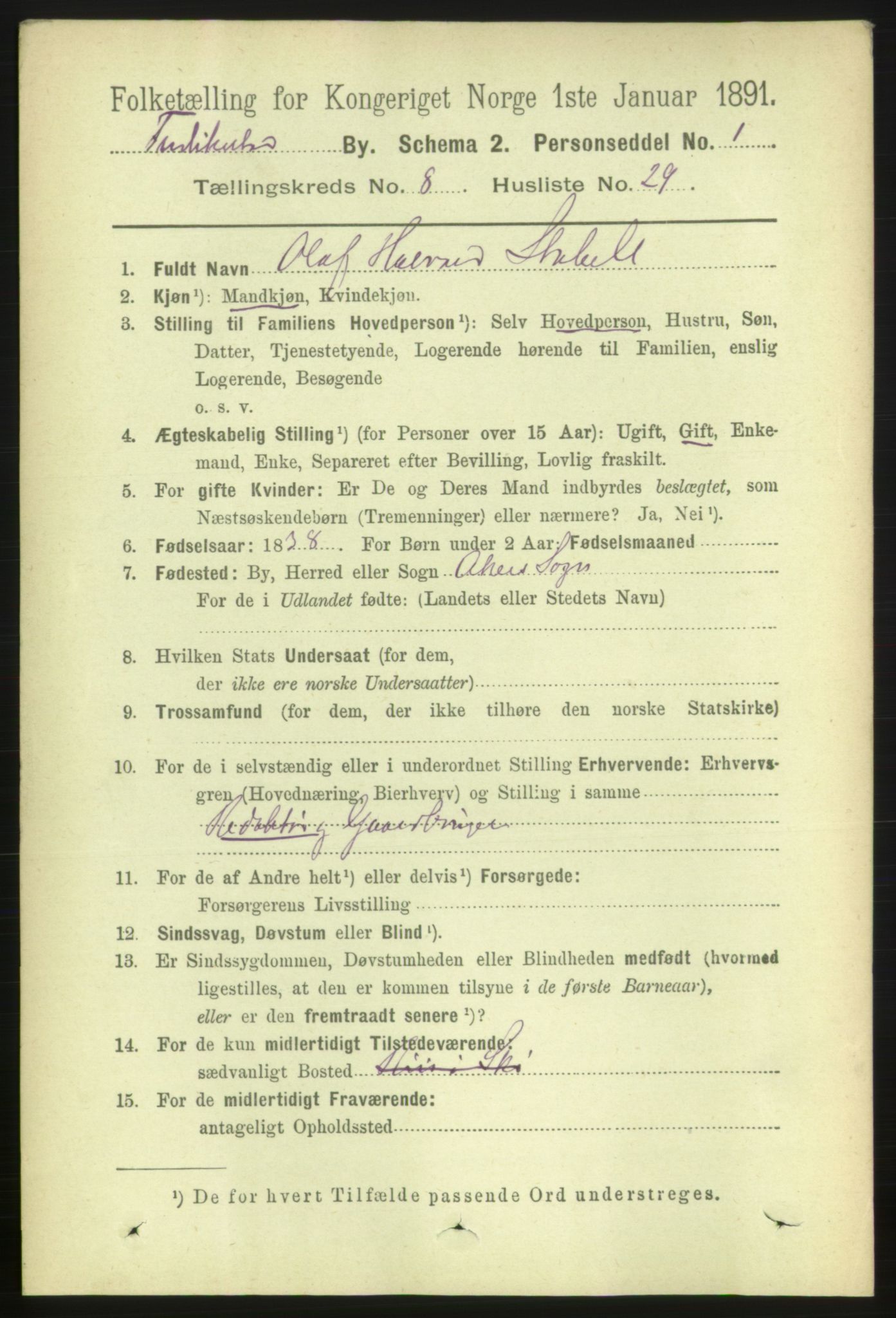 RA, 1891 census for 0103 Fredrikstad, 1891, p. 9996