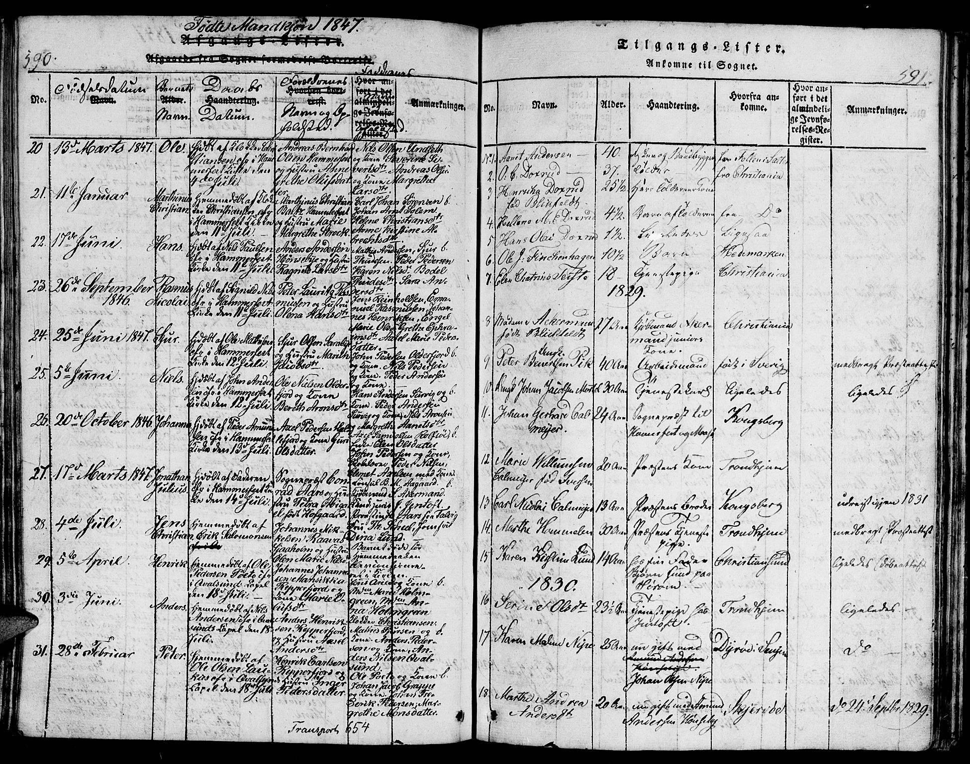 Hammerfest sokneprestkontor, AV/SATØ-S-1347/H/Hb/L0001.klokk: Parish register (copy) no. 1, 1822-1850, p. 590