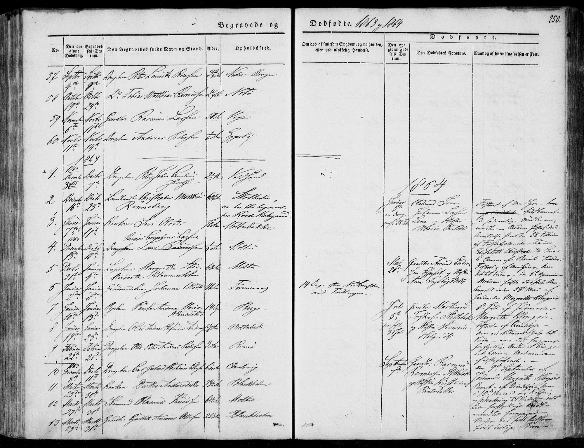 Ministerialprotokoller, klokkerbøker og fødselsregistre - Møre og Romsdal, AV/SAT-A-1454/507/L0070: Parish register (official) no. 507A05, 1842-1873, p. 250