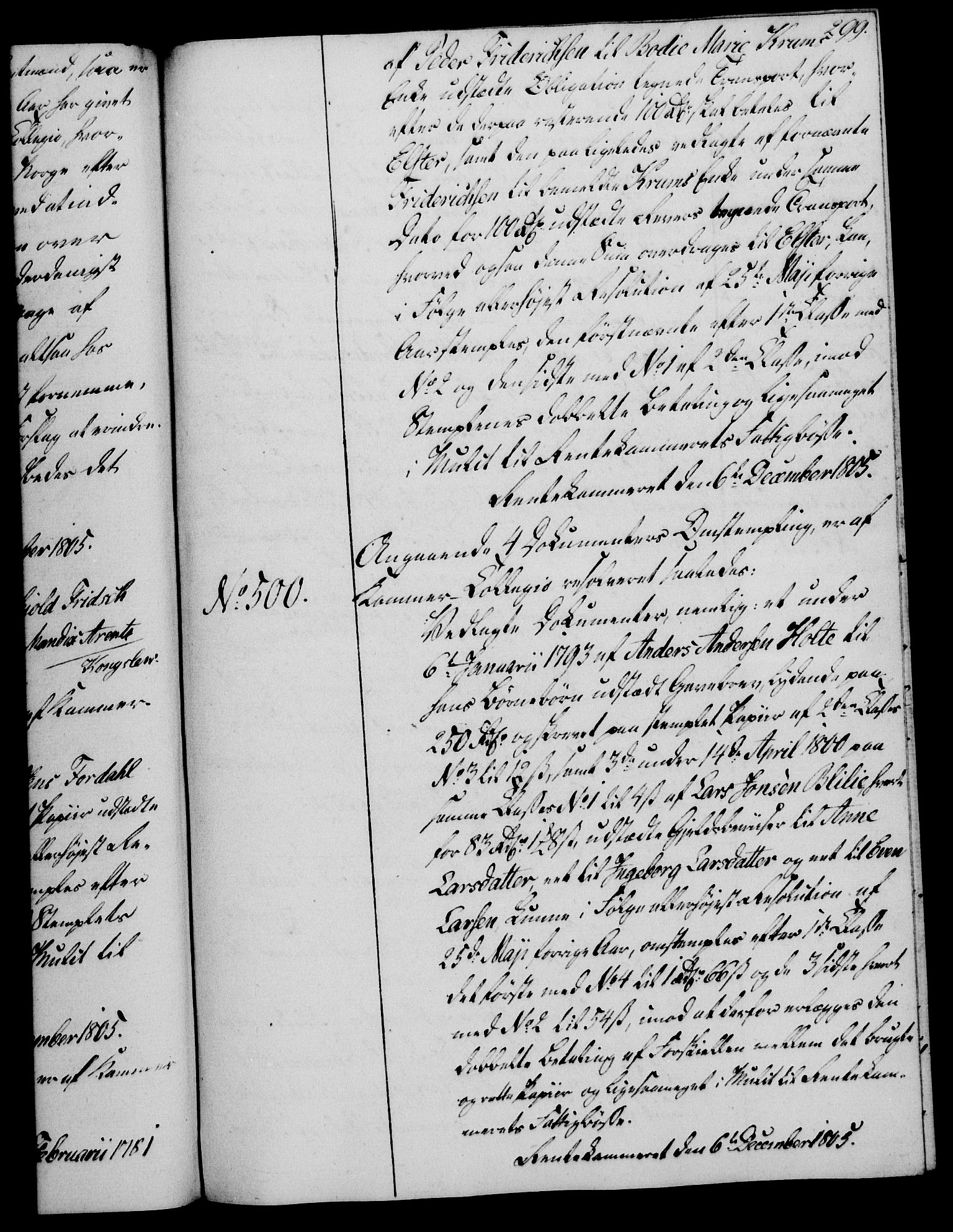 Rentekammeret, Kammerkanselliet, AV/RA-EA-3111/G/Gg/Gga/L0018: Norsk ekspedisjonsprotokoll med register (merket RK 53.18), 1804-1806, p. 299