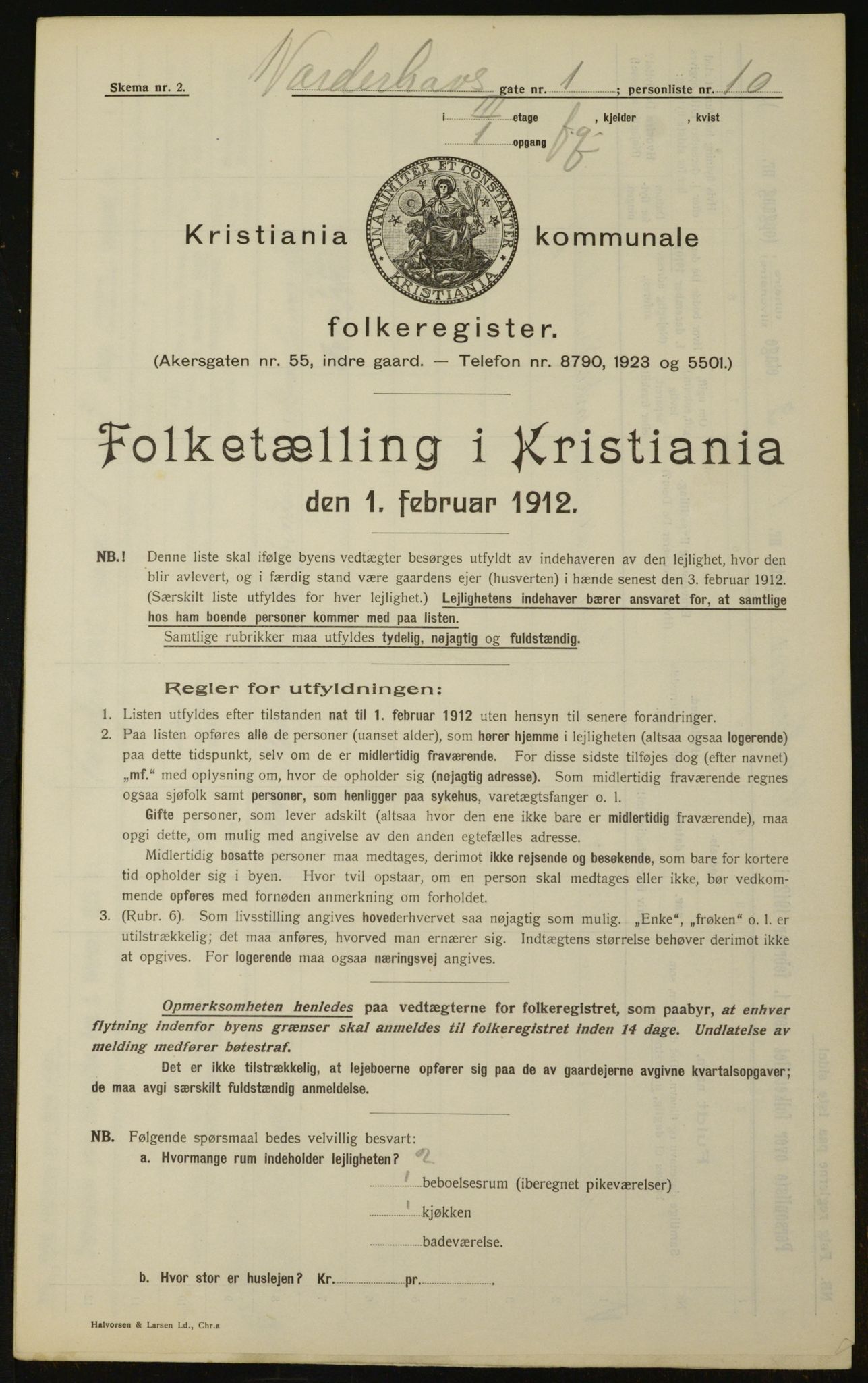 OBA, Municipal Census 1912 for Kristiania, 1912, p. 73083