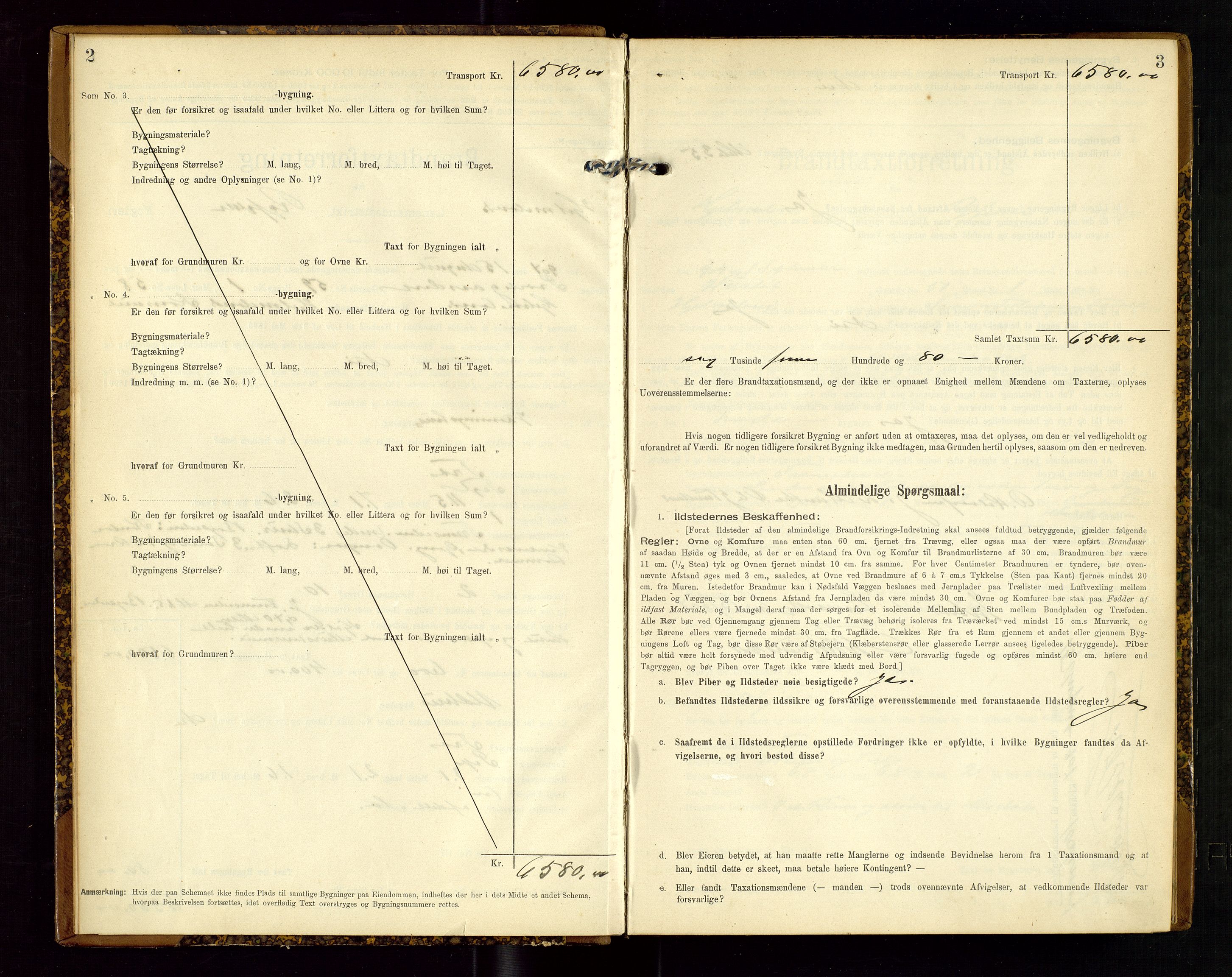 Hjelmeland lensmannskontor, AV/SAST-A-100439/Gob/L0002: "Brandtaxationsprotokol", 1904-1920, p. 2-3