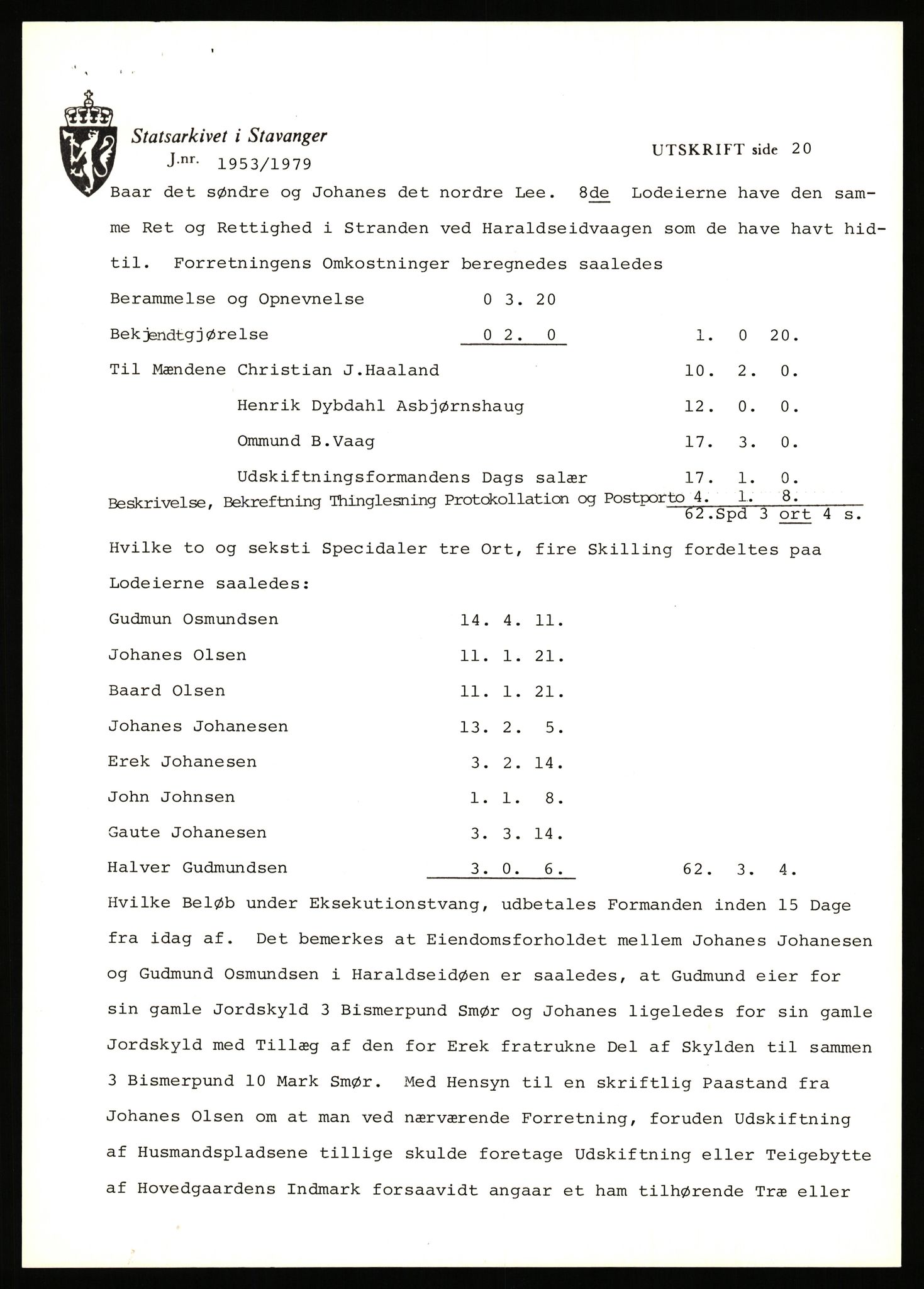 Statsarkivet i Stavanger, AV/SAST-A-101971/03/Y/Yj/L0030: Avskrifter sortert etter gårdsnavn: Hana - Harestad, 1750-1930, p. 812