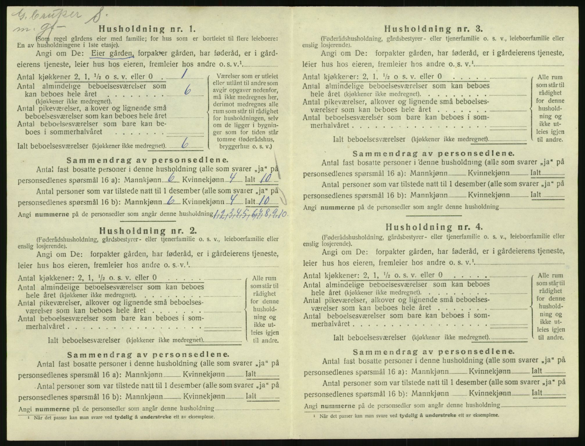 SAK, 1920 census for Vegusdal, 1920, p. 158
