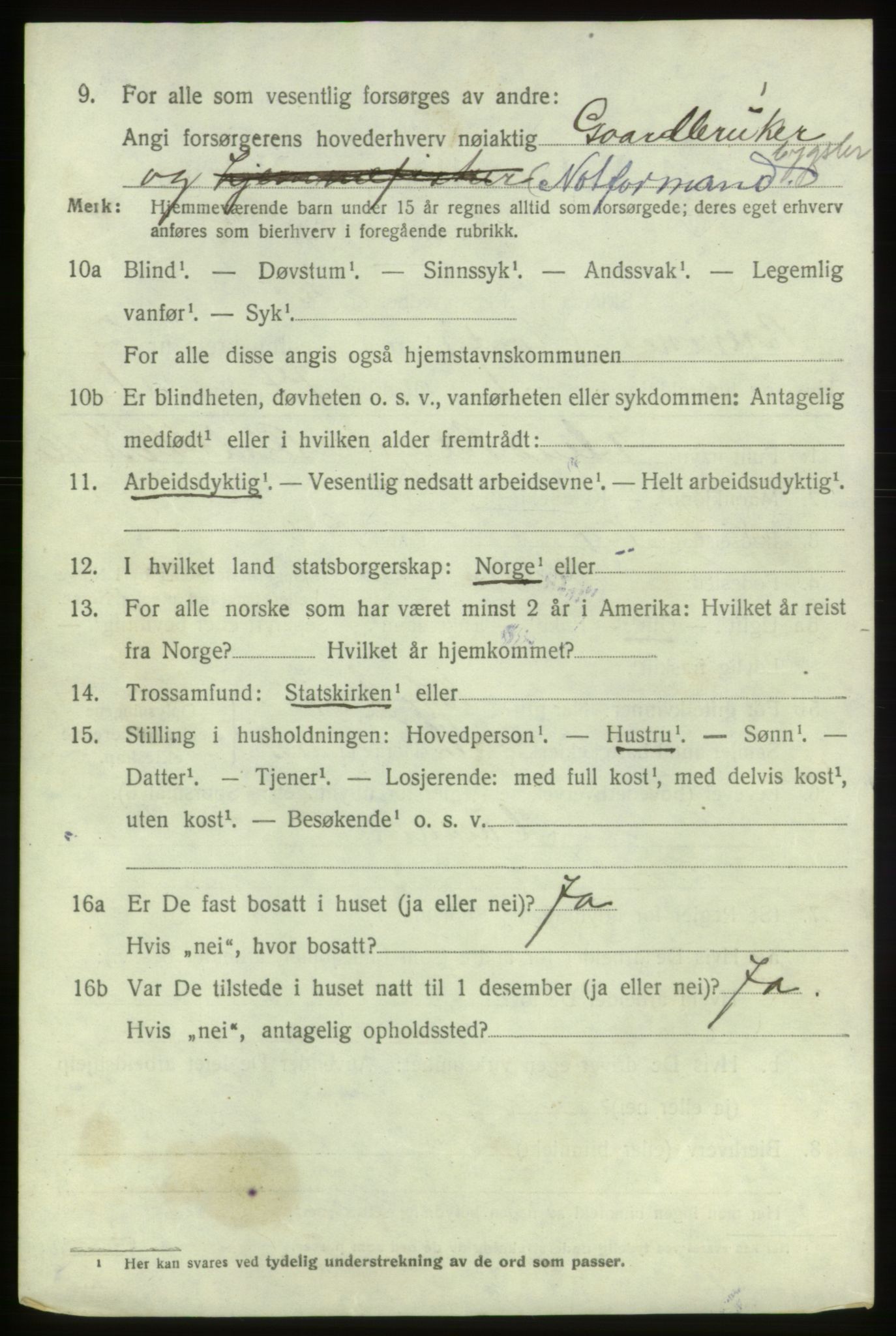 SAB, 1920 census for Bremnes, 1920, p. 1293