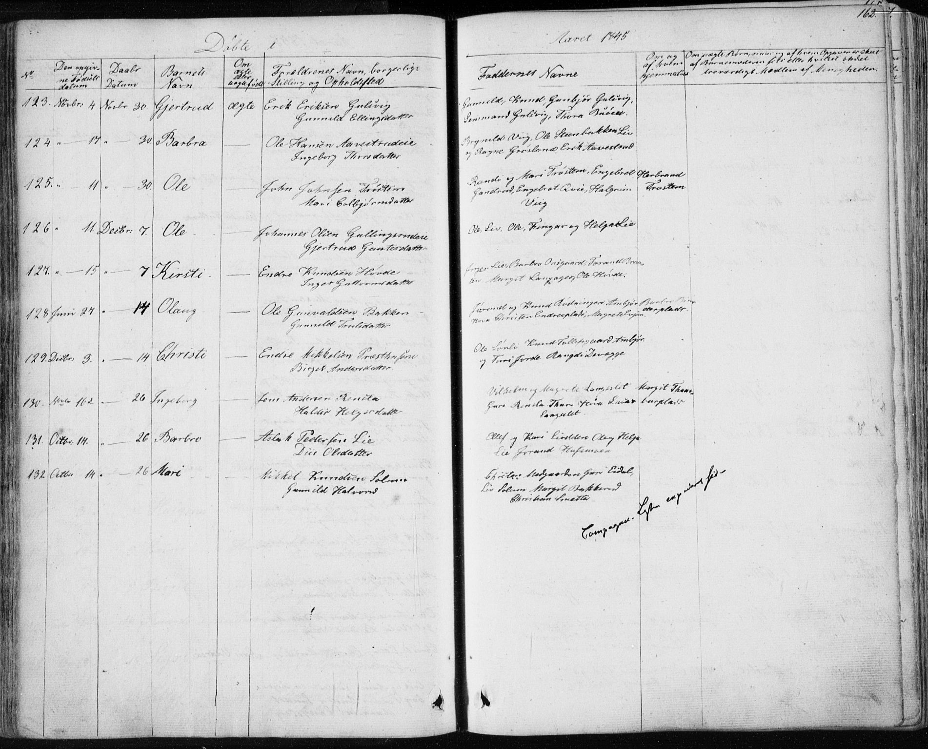 Nes kirkebøker, AV/SAKO-A-236/F/Fa/L0009: Parish register (official) no. 9, 1834-1863, p. 162