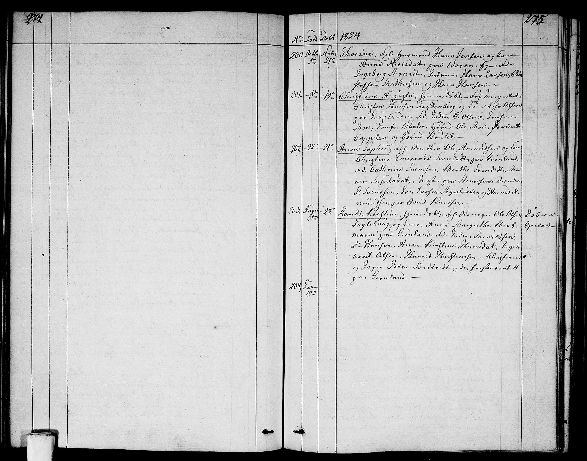Aker prestekontor kirkebøker, SAO/A-10861/F/L0012: Parish register (official) no. 12, 1819-1828, p. 274-275