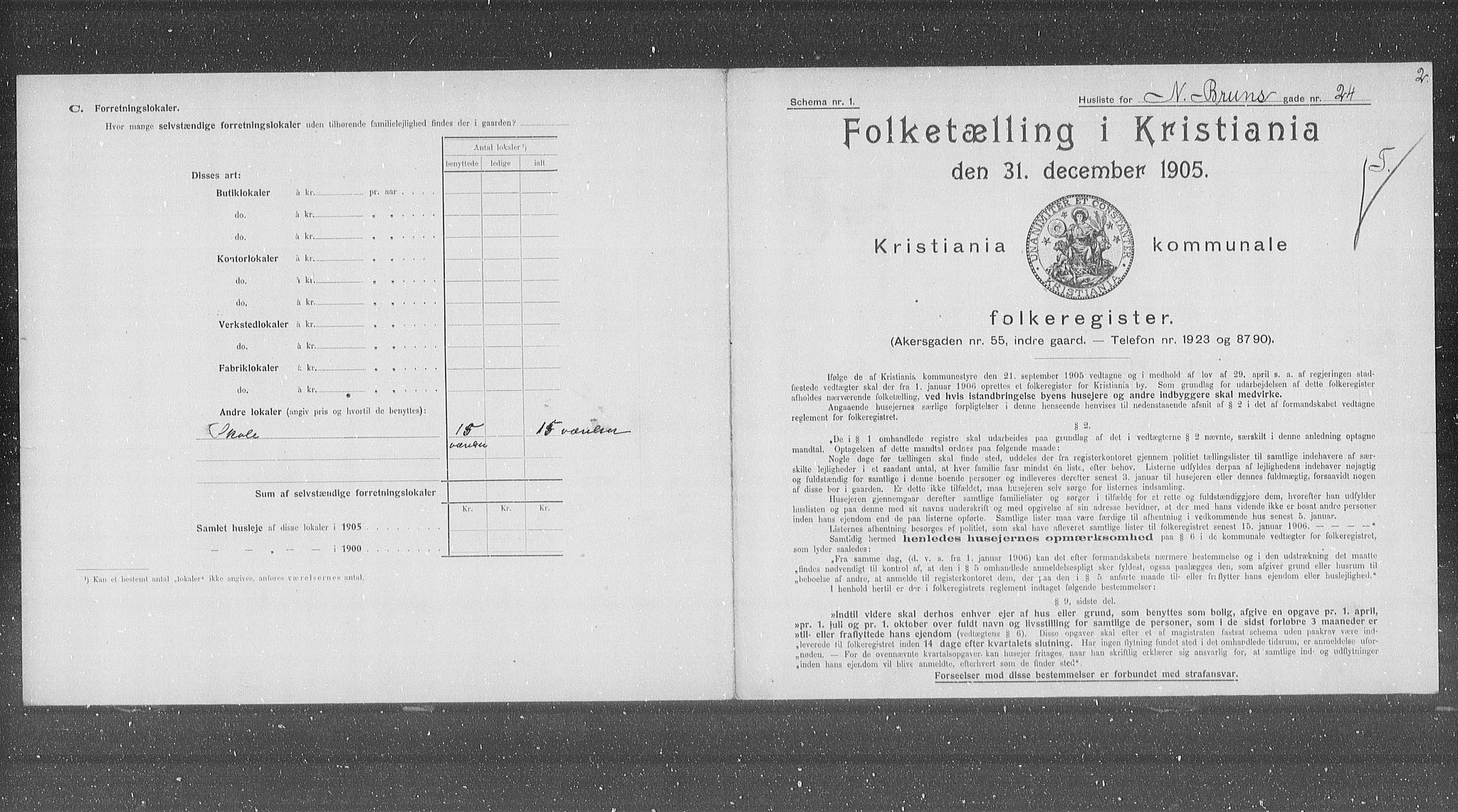 OBA, Municipal Census 1905 for Kristiania, 1905, p. 37729