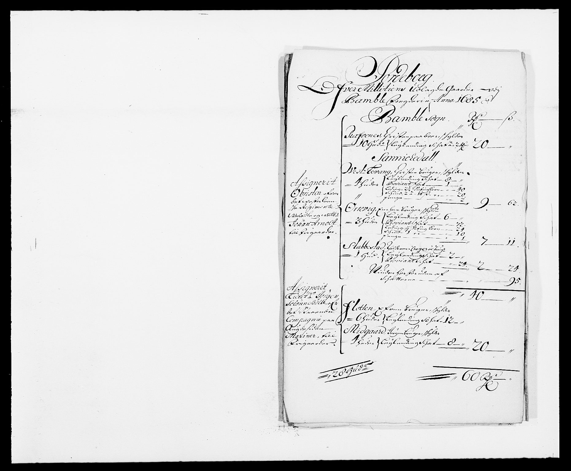 Rentekammeret inntil 1814, Reviderte regnskaper, Fogderegnskap, RA/EA-4092/R34/L2048: Fogderegnskap Bamble, 1685-1687, p. 183