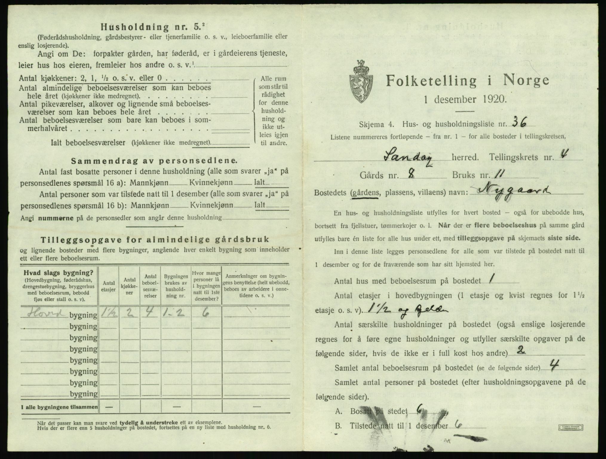 SAT, 1920 census for Sandøy, 1920, p. 238