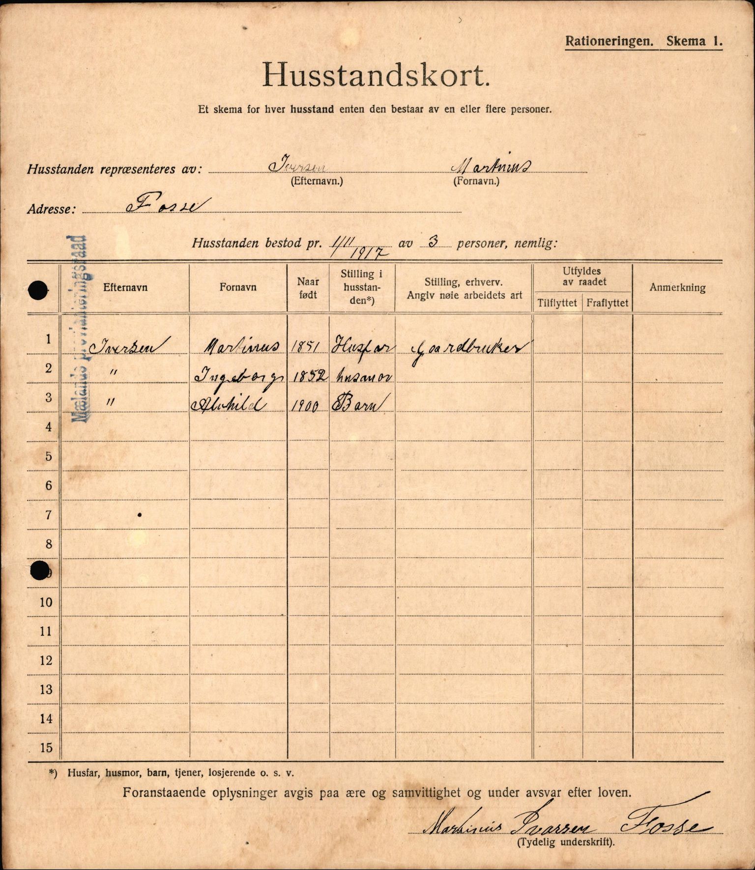 IKAH, Meland kommune, Provianteringsrådet, Husstander per 01.11.1917, 1917-1918, p. 241