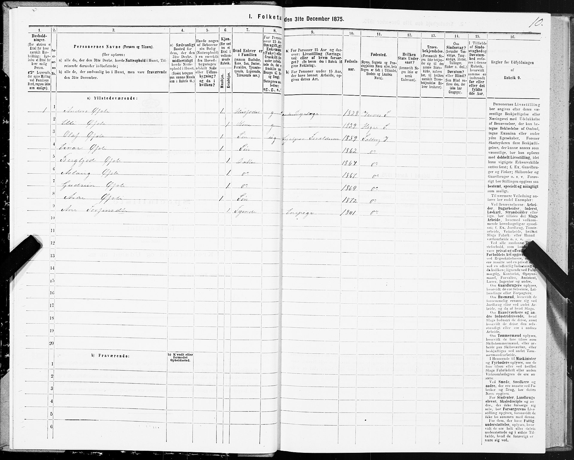 SAT, 1875 census for 1729P Inderøy, 1875, p. 5010