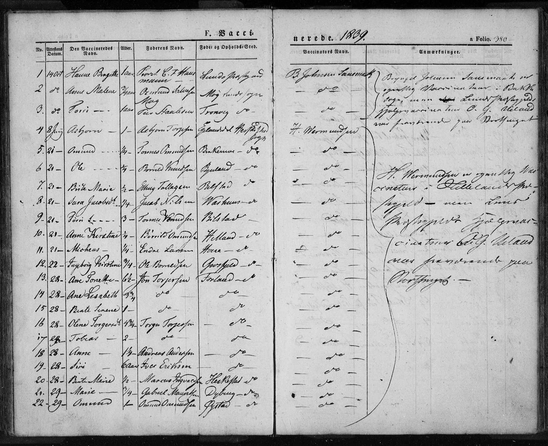 Lund sokneprestkontor, SAST/A-101809/S06/L0008: Parish register (official) no. A 7.2, 1833-1854, p. 380