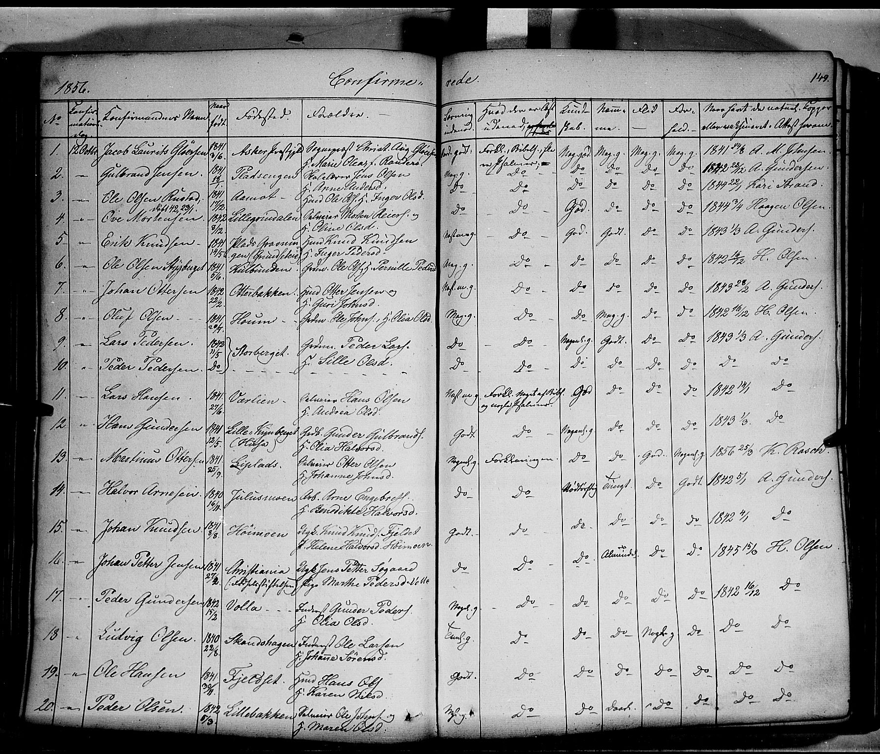 Elverum prestekontor, AV/SAH-PREST-044/H/Ha/Haa/L0009: Parish register (official) no. 9, 1843-1856, p. 149