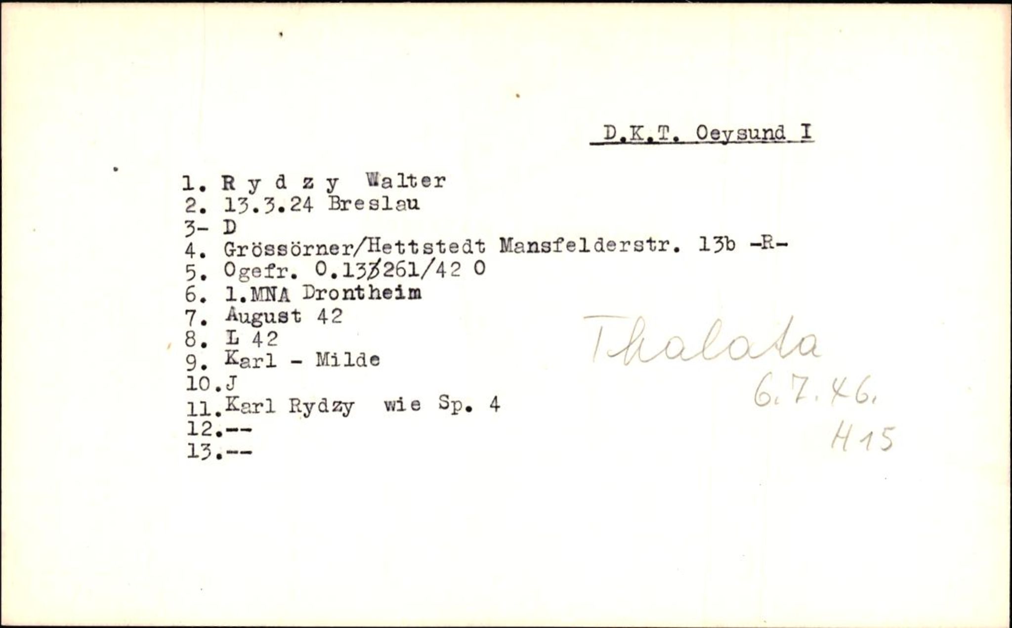 Hjemsendte tyskere , RA/RAFA-6487/D/Db/L0023: Rosenthal-Schmick, 1945-1947, p. 346