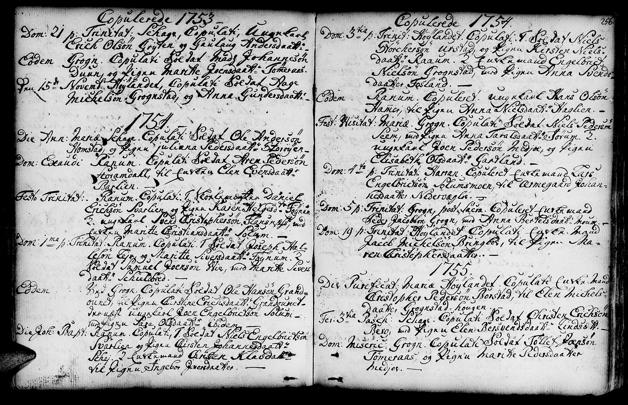 Ministerialprotokoller, klokkerbøker og fødselsregistre - Nord-Trøndelag, SAT/A-1458/764/L0542: Parish register (official) no. 764A02, 1748-1779, p. 256