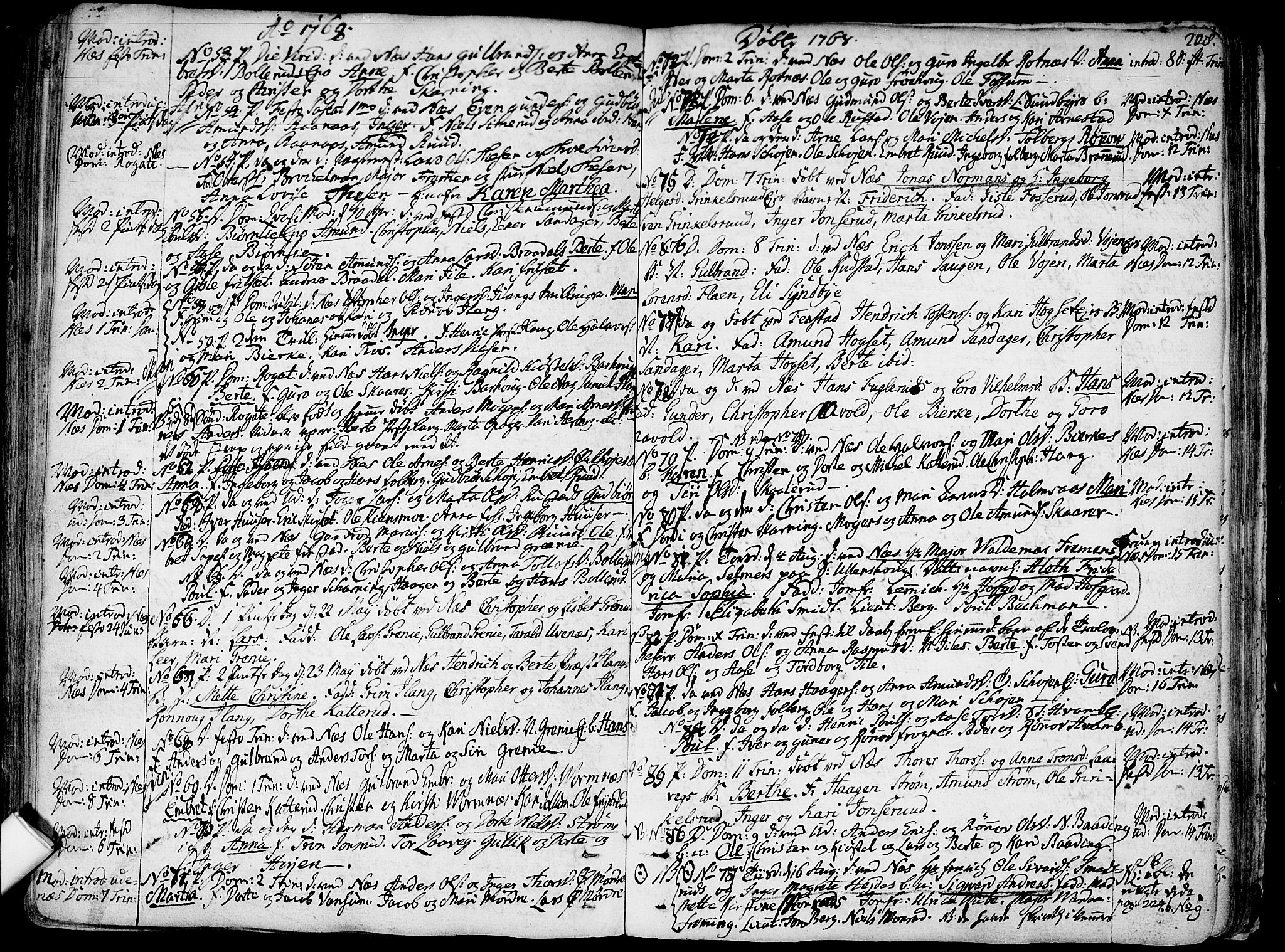 Nes prestekontor Kirkebøker, SAO/A-10410/F/Fa/L0003: Parish register (official) no. I 3, 1734-1781, p. 208