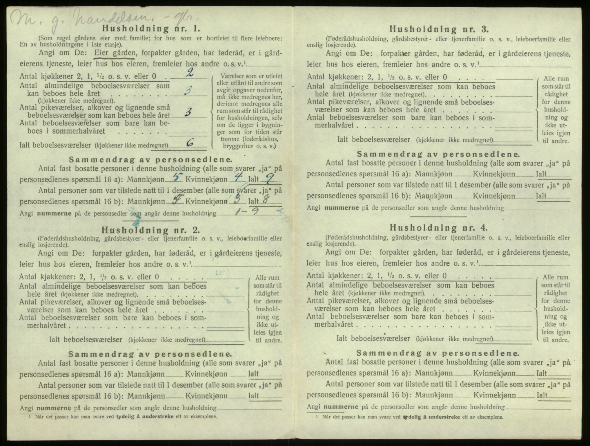 SAB, 1920 census for Lindås, 1920, p. 1058