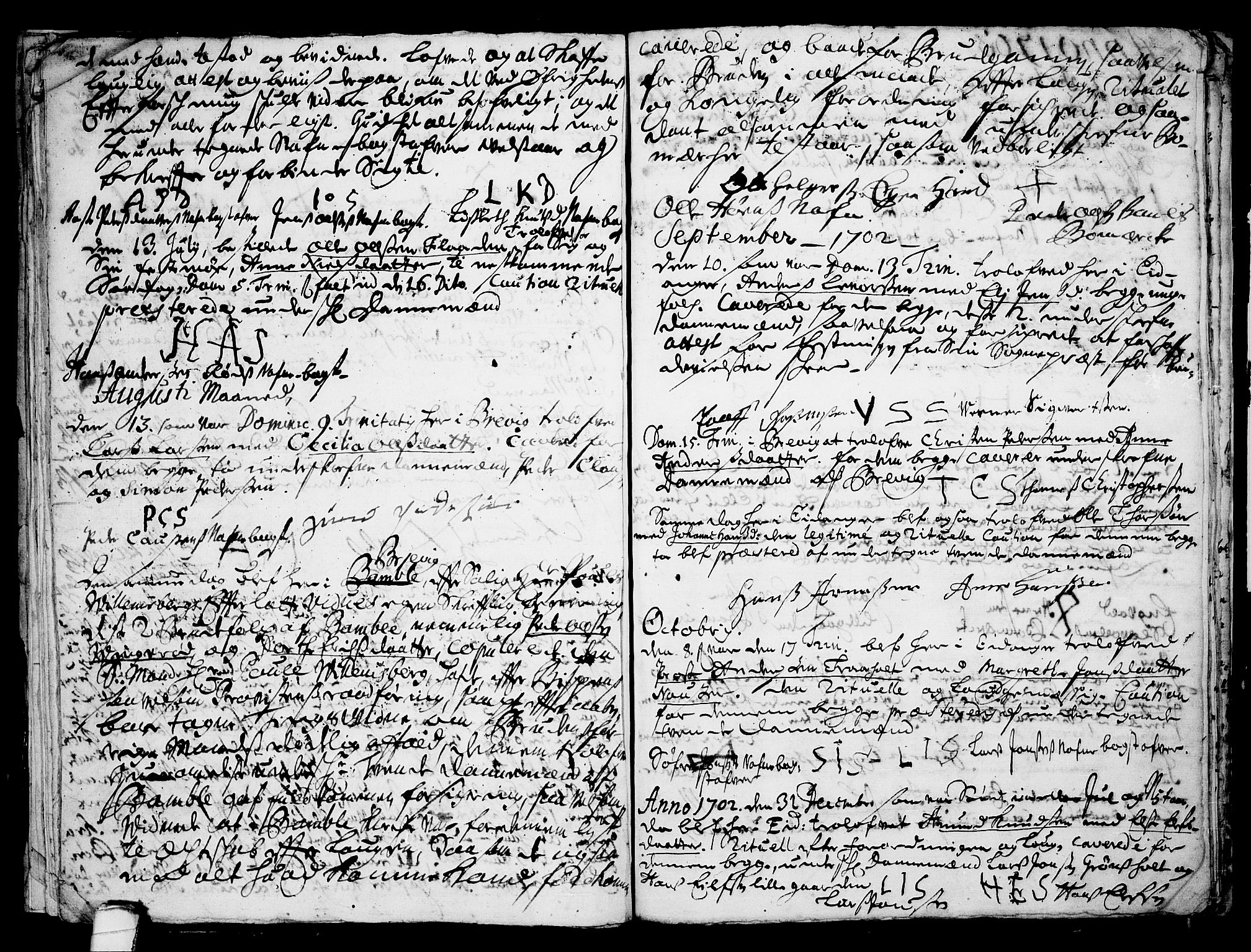 Eidanger kirkebøker, SAKO/A-261/F/Fa/L0001: Parish register (official) no. 1, 1695-1717, p. 20