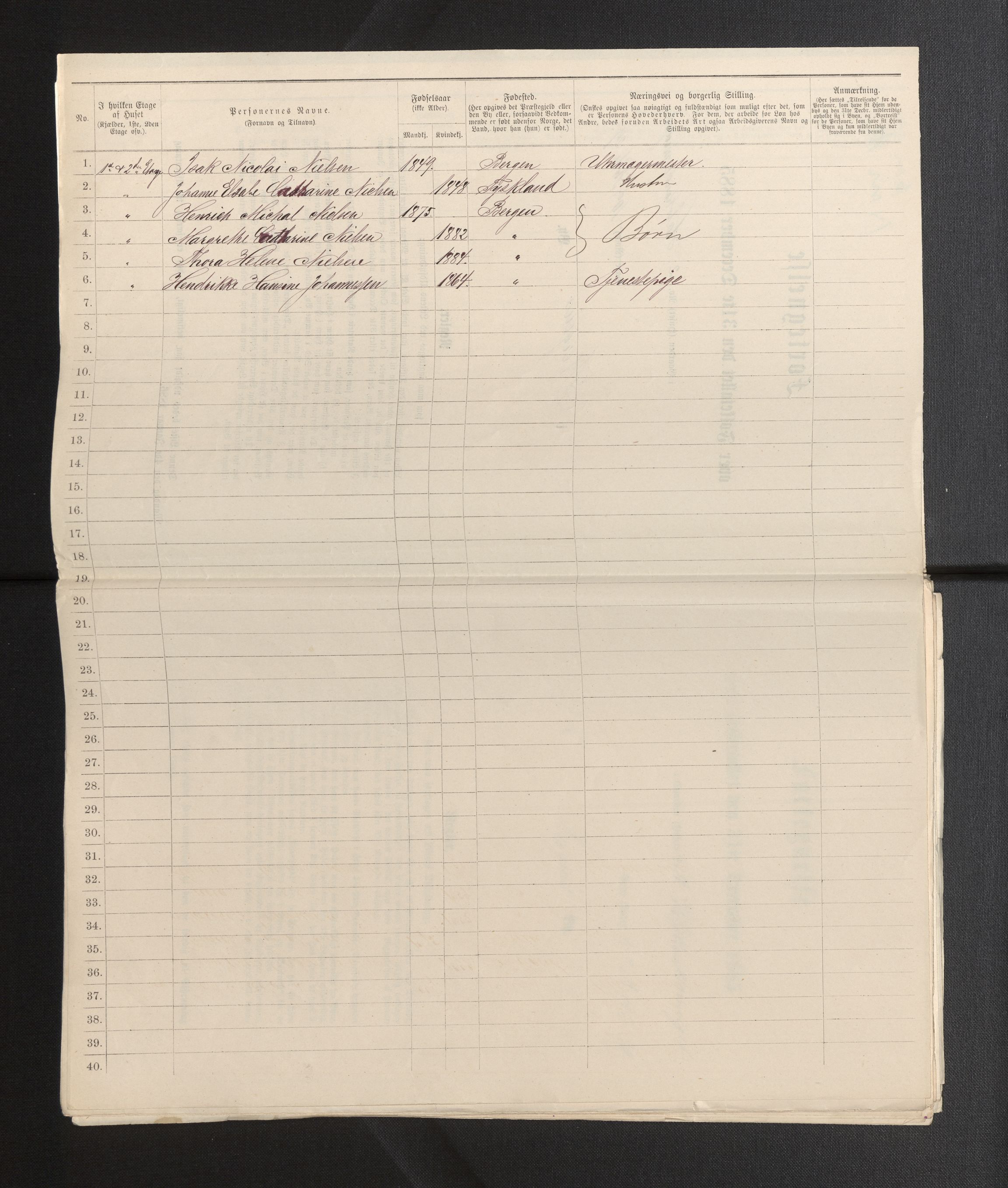 SAB, 1885 census for 1301 Bergen, 1885, p. 1842