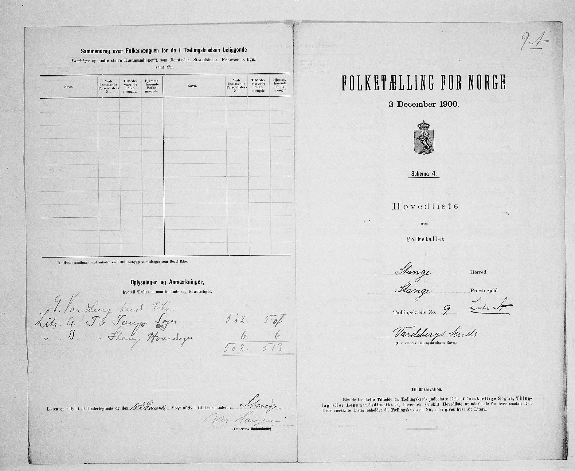 SAH, 1900 census for Stange, 1900, p. 49