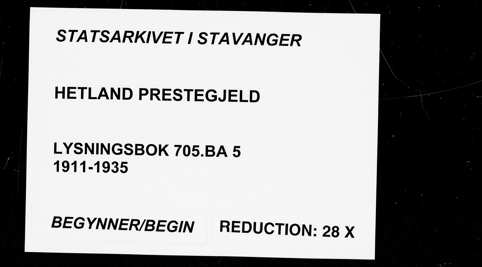 Hetland sokneprestkontor, SAST/A-101826/70/705BA/L0005: Banns register no. 705.BA.5, 1911-1935