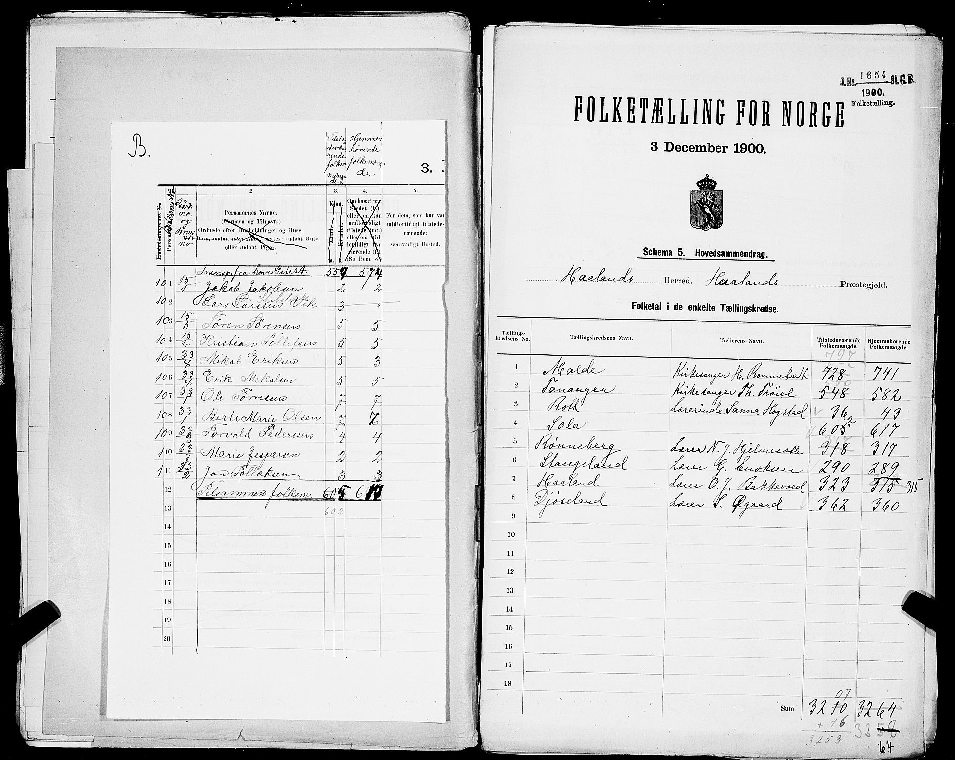 SAST, 1900 census for Haaland, 1900, p. 4