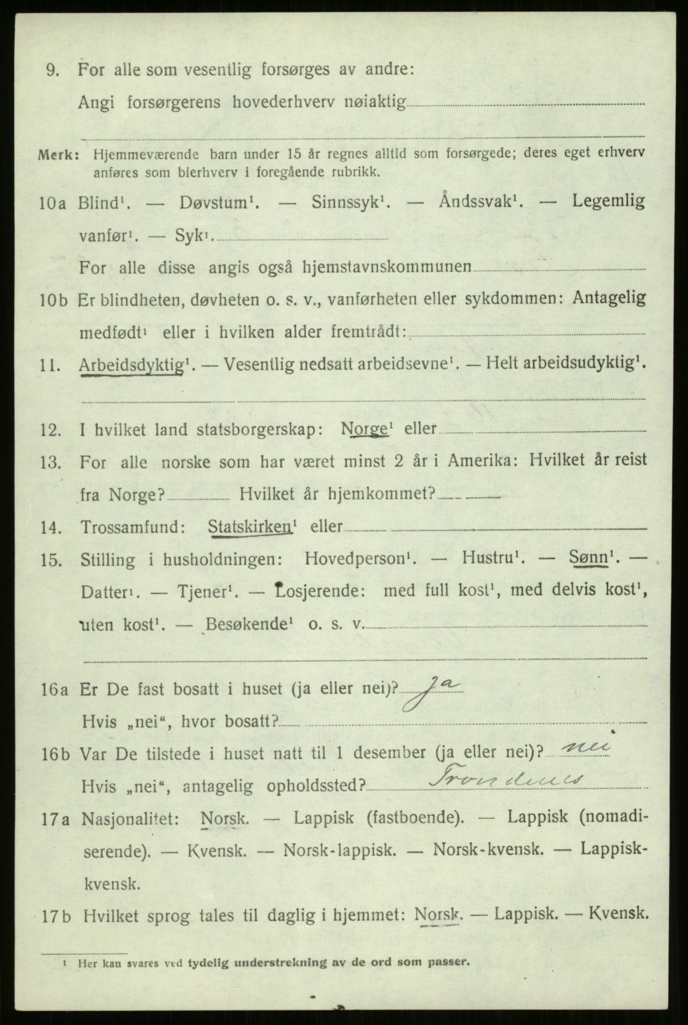 SATØ, 1920 census for Trondenes, 1920, p. 19441